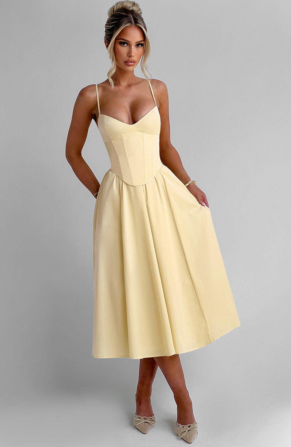 Mariella Midi Dress - Lemon Product Image