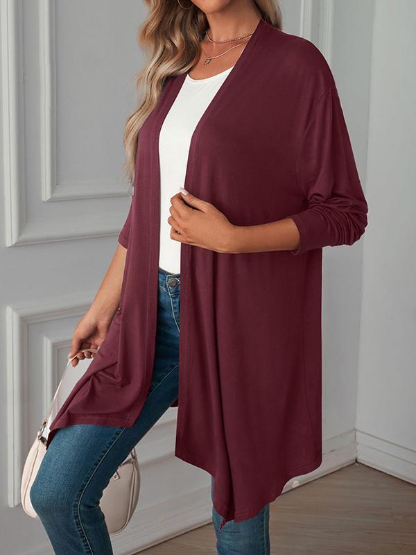 Long Sleeves Loose Solid Color Statement Collar Outerwear Product Image