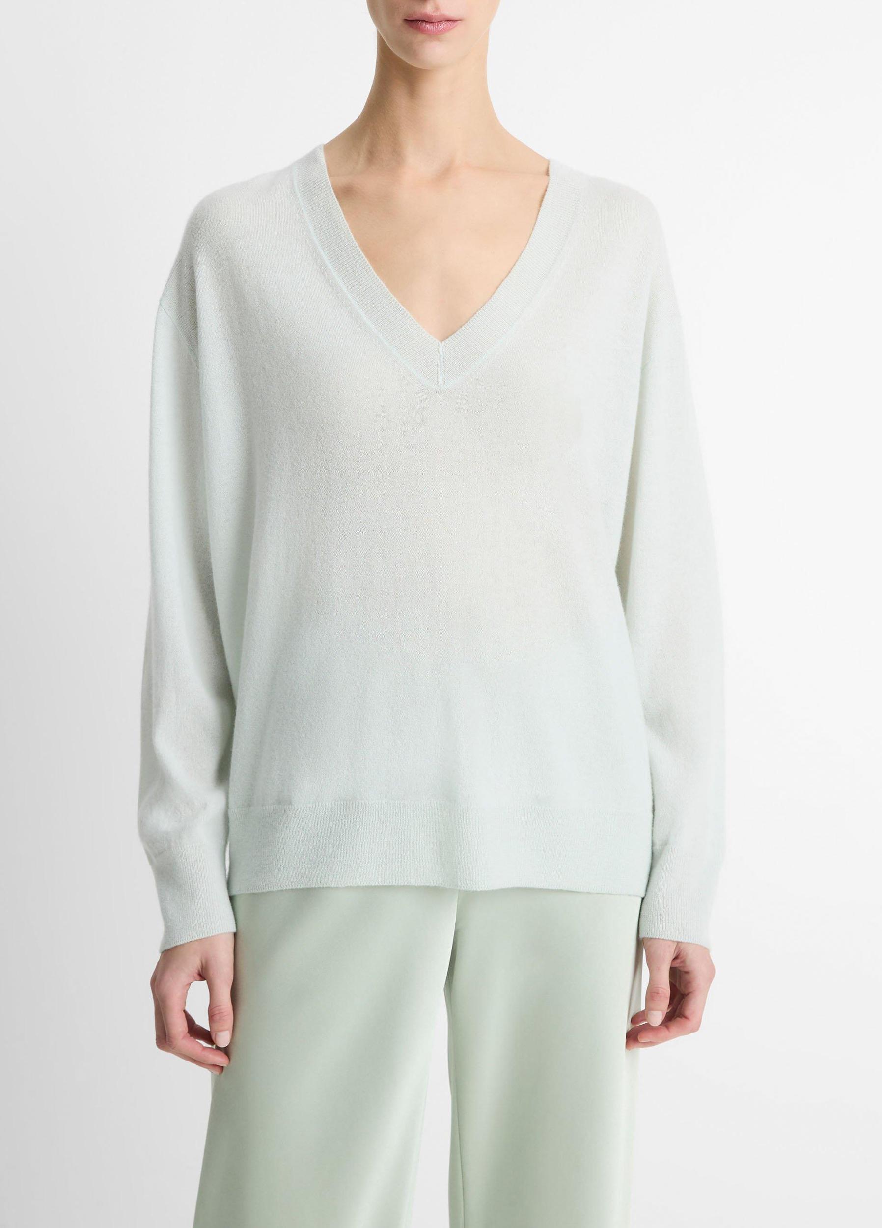 Cashmere-Silk Deep V-Neck Sweater Product Image