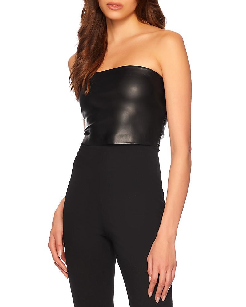 Womens Faux Leather Tube Top Product Image