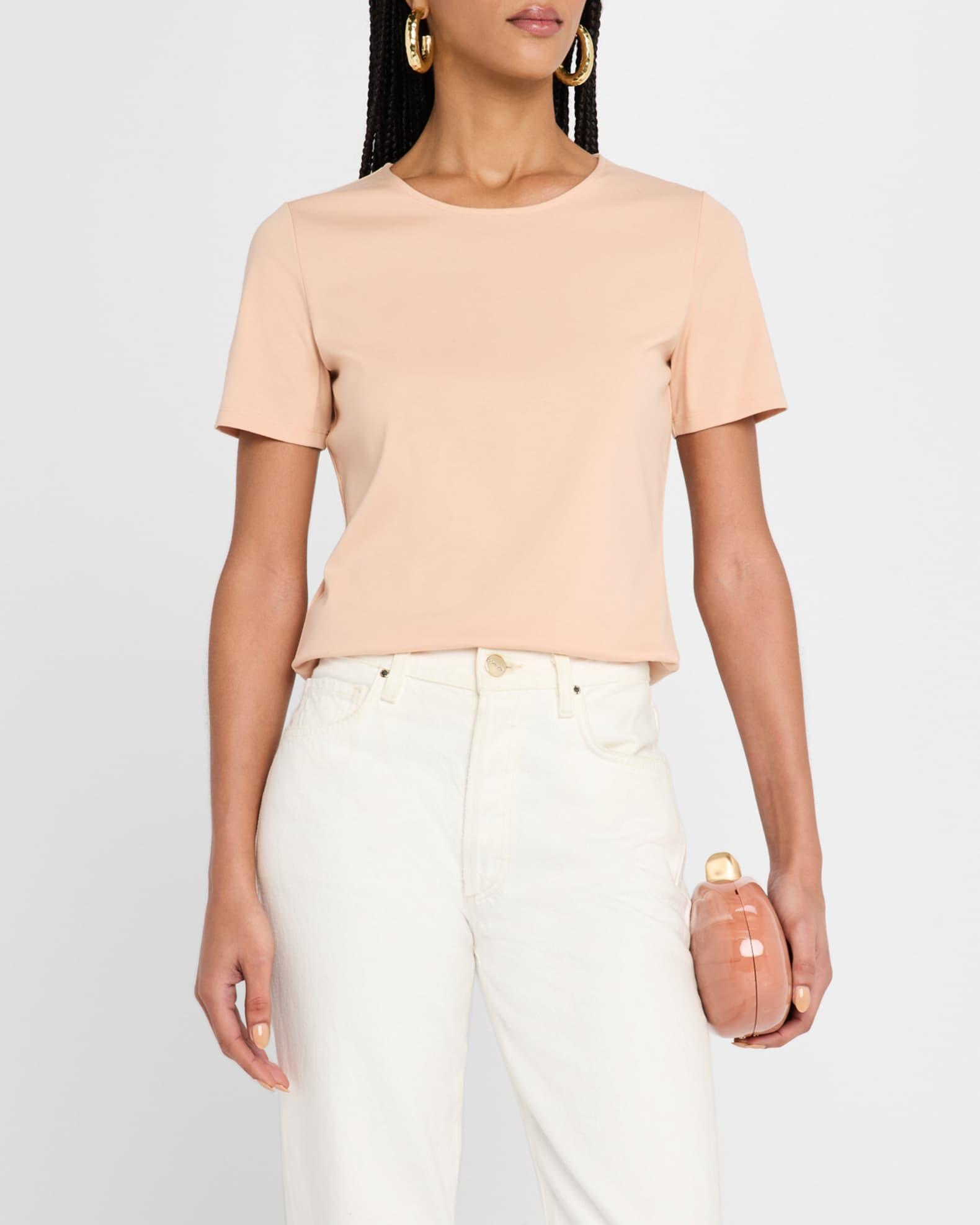 Ribbed Crewneck Cotton T-Shirt Product Image