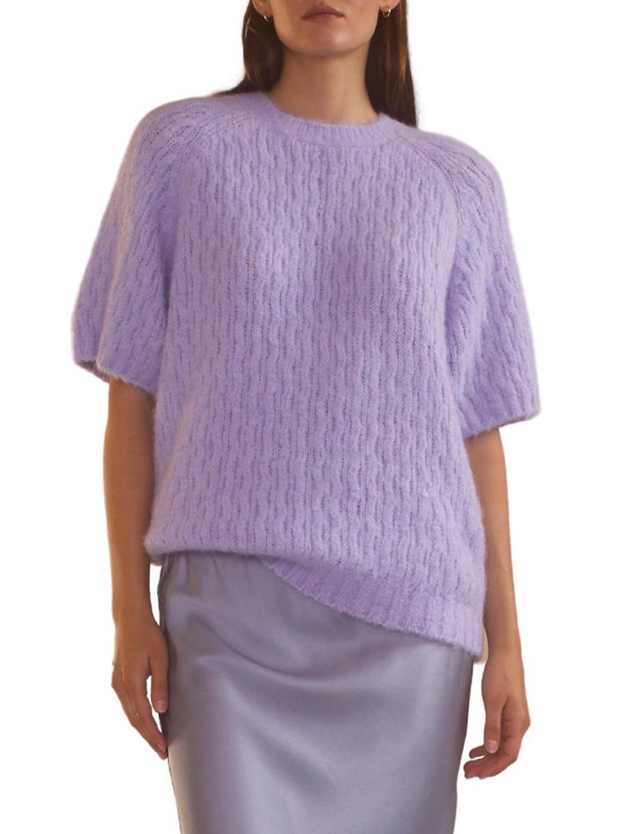 Womens Cotton Short-Sleeve Sweater Product Image