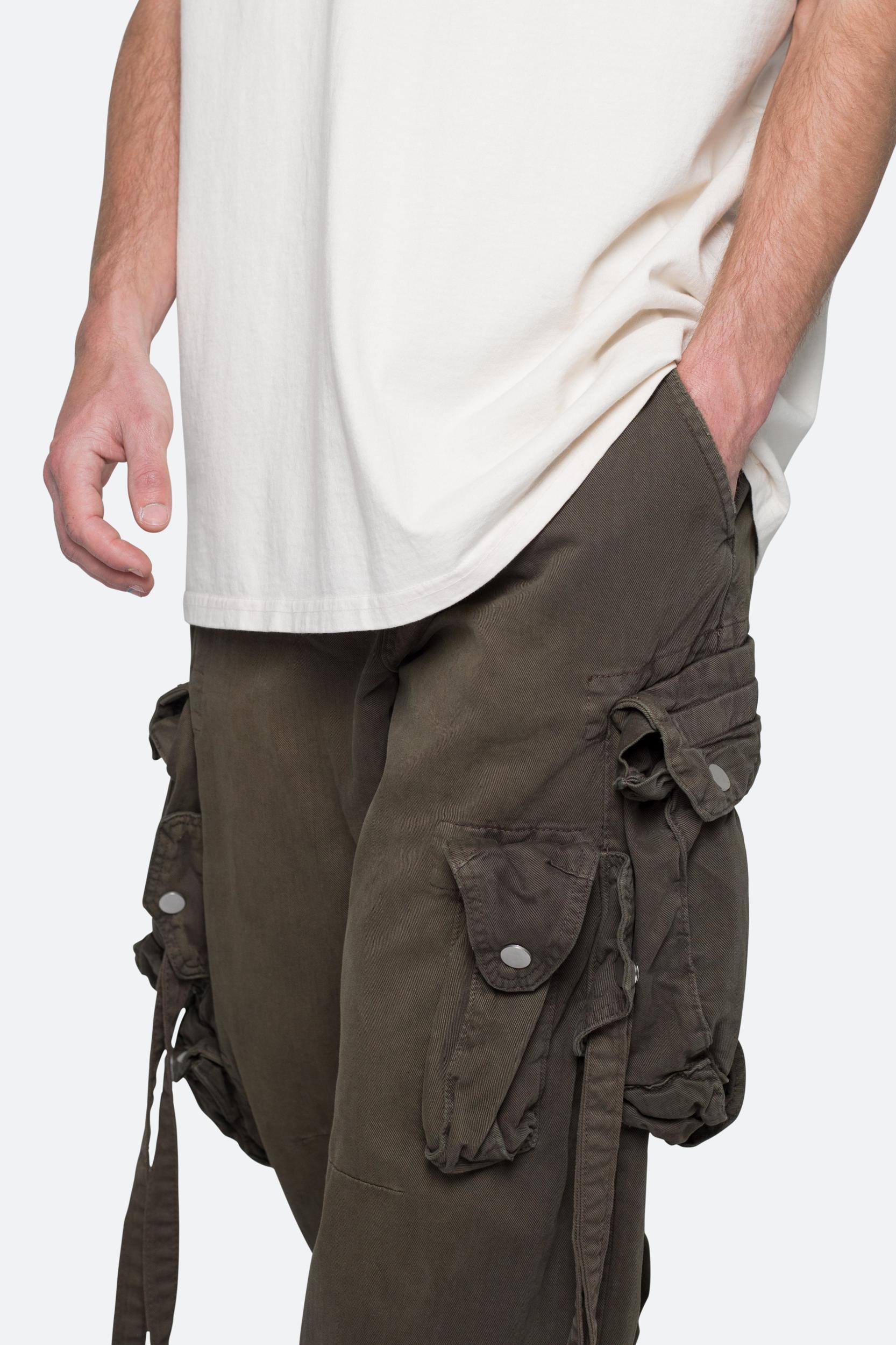 Strapped Multi Cargo Pants - Brown Product Image
