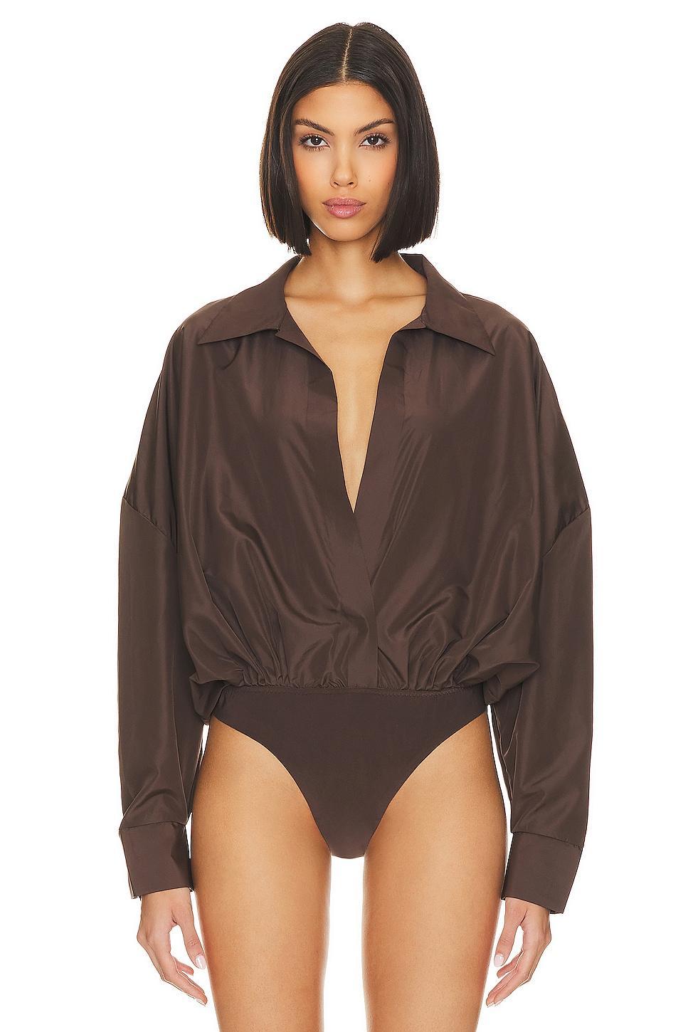 Oversized Boyfriend Shirt Bodysuit Norma Kamali Product Image