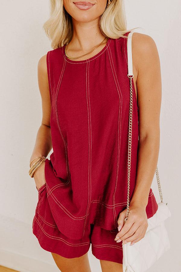 Soho Sunset A-Line Top in Wine Product Image