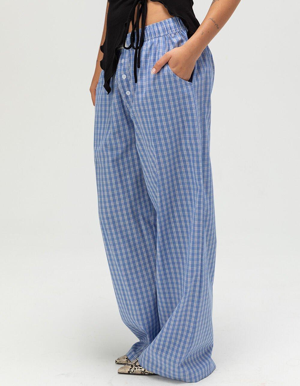 BDG Urban Outfitters Check Womens Boxer Pants - BLUE Product Image