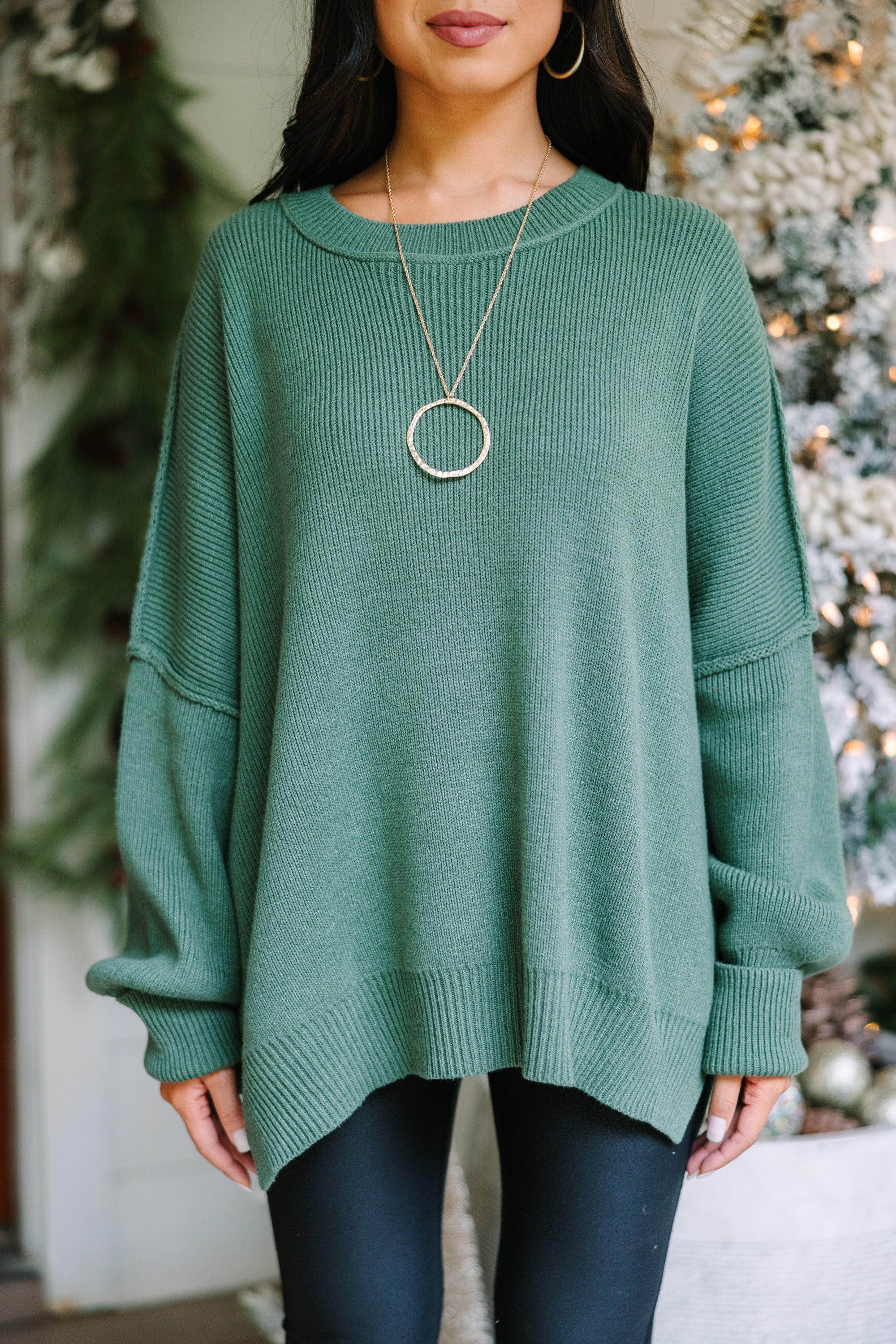 Give You Joy Light Olive Green Dolman Sweater Female Product Image