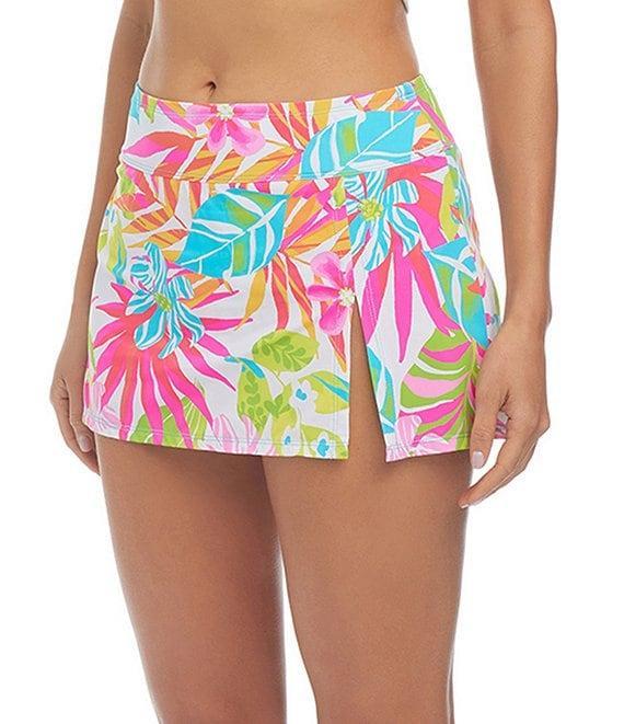 Bleu Rod Beattie Packing A Punch Floral Print High Waist Skirted Hipster Swim Bottom Product Image