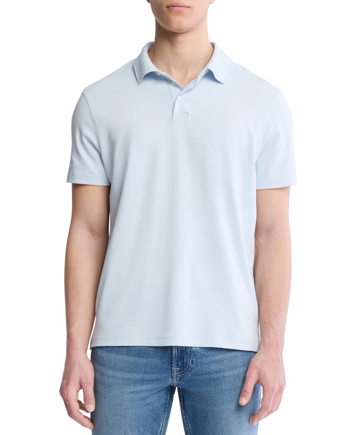 Calvin Klein Mens Supima Cotton Classic Polo Shirt - Blue - M Product Image