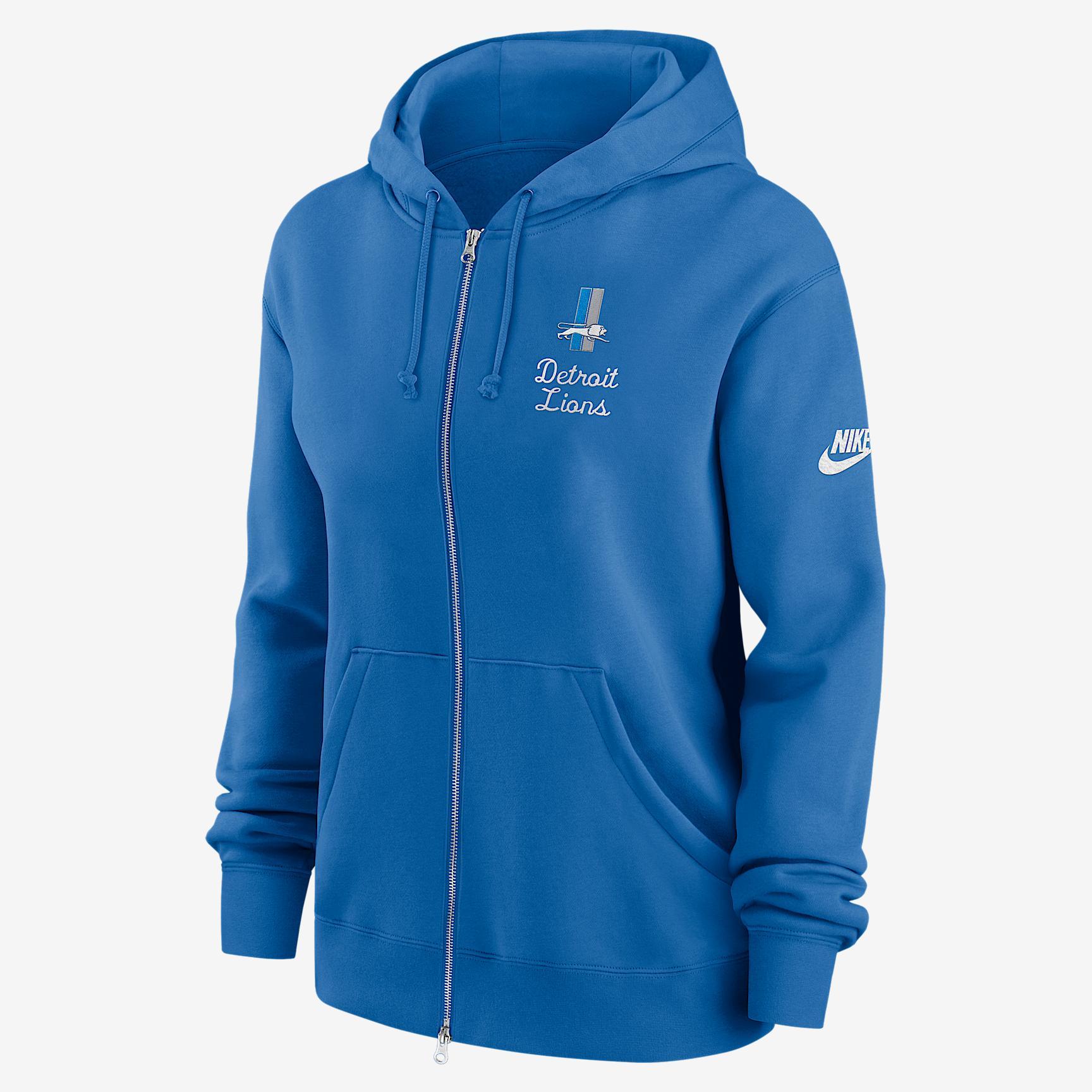 Detroit Lions Phoenix Rewind Nike Womens NFL Full-Zip Hoodie | 01D64KR9SV-AU3 Product Image