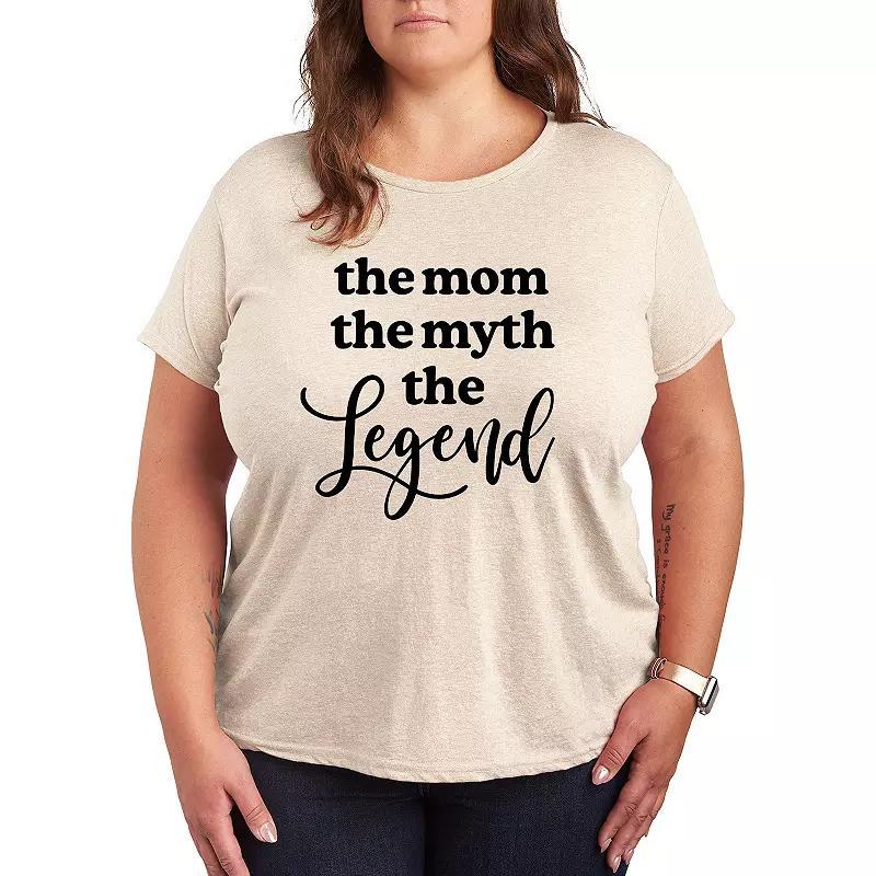 Plus Mom Myth Legend Graphic Tee, Women's, Size: 3XL, Grey Gray Product Image