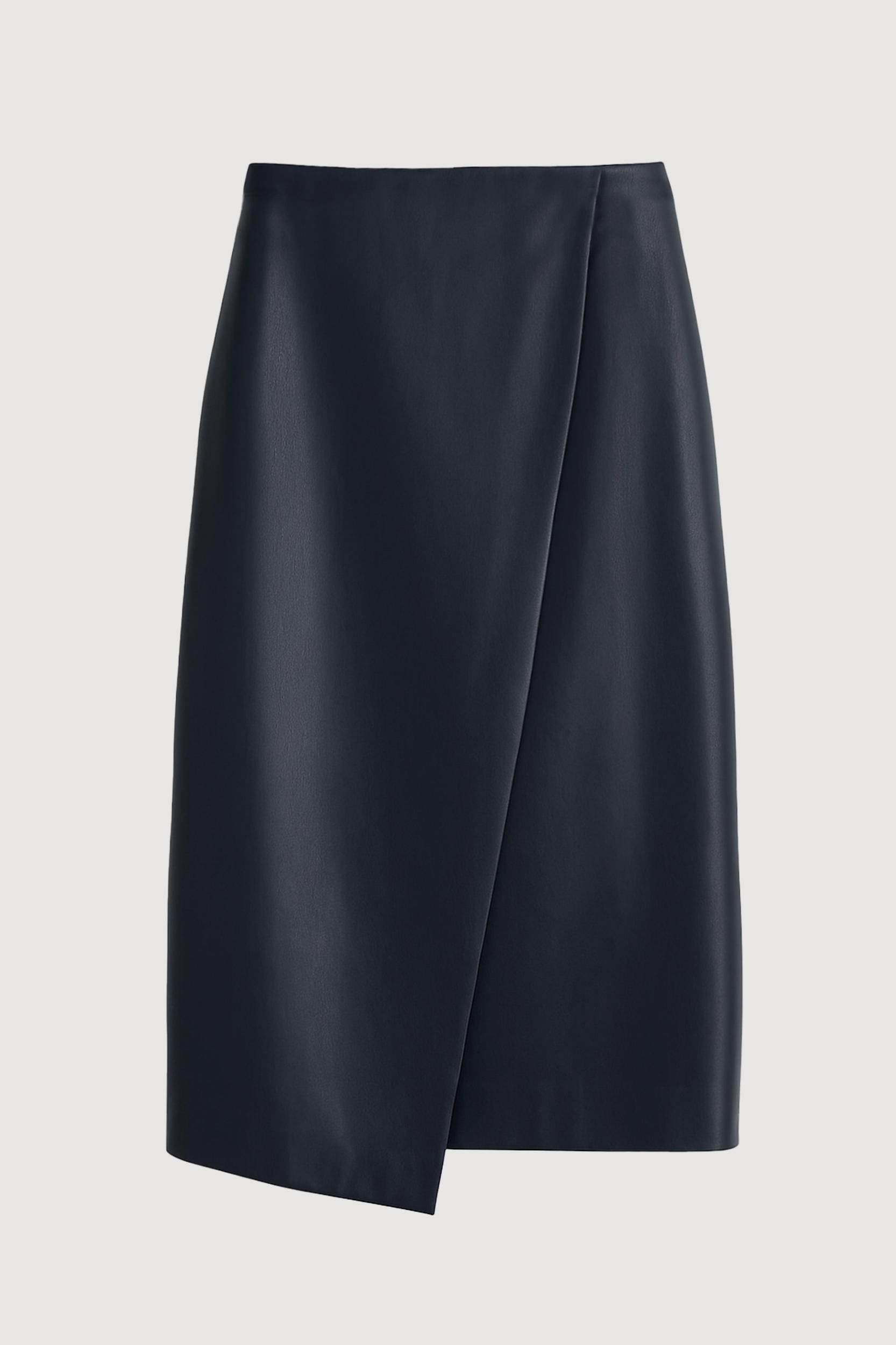 Alba Asymmetric Vegan Leather Skirt Product Image