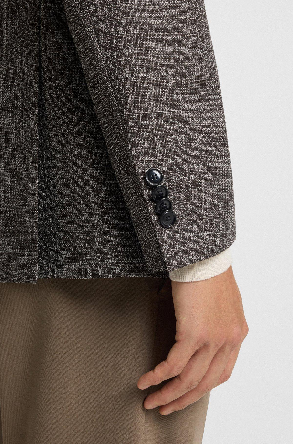Slim-fit blazer in checked virgin wool Product Image