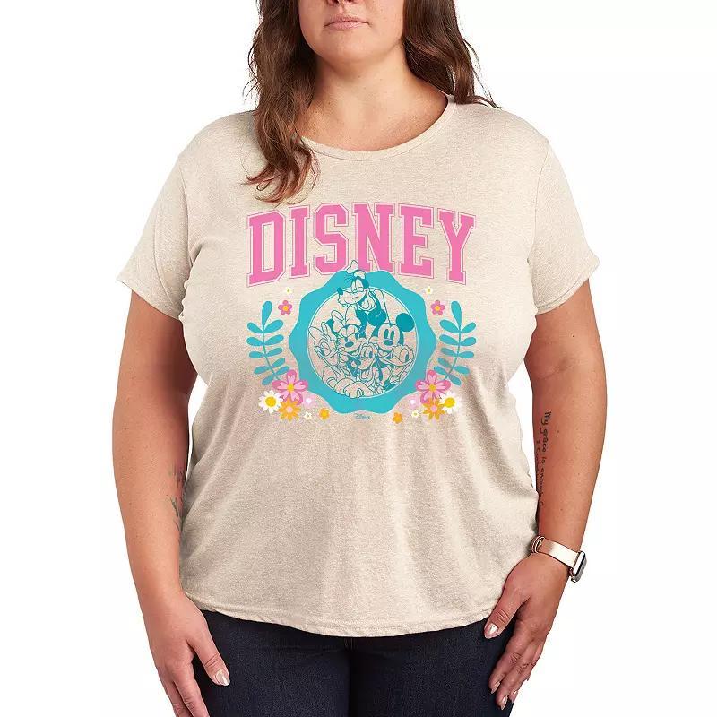 Disneys Mickey & Minnie Mouse Plus Size Spring Collegiate Graphic Tee, Womens Product Image
