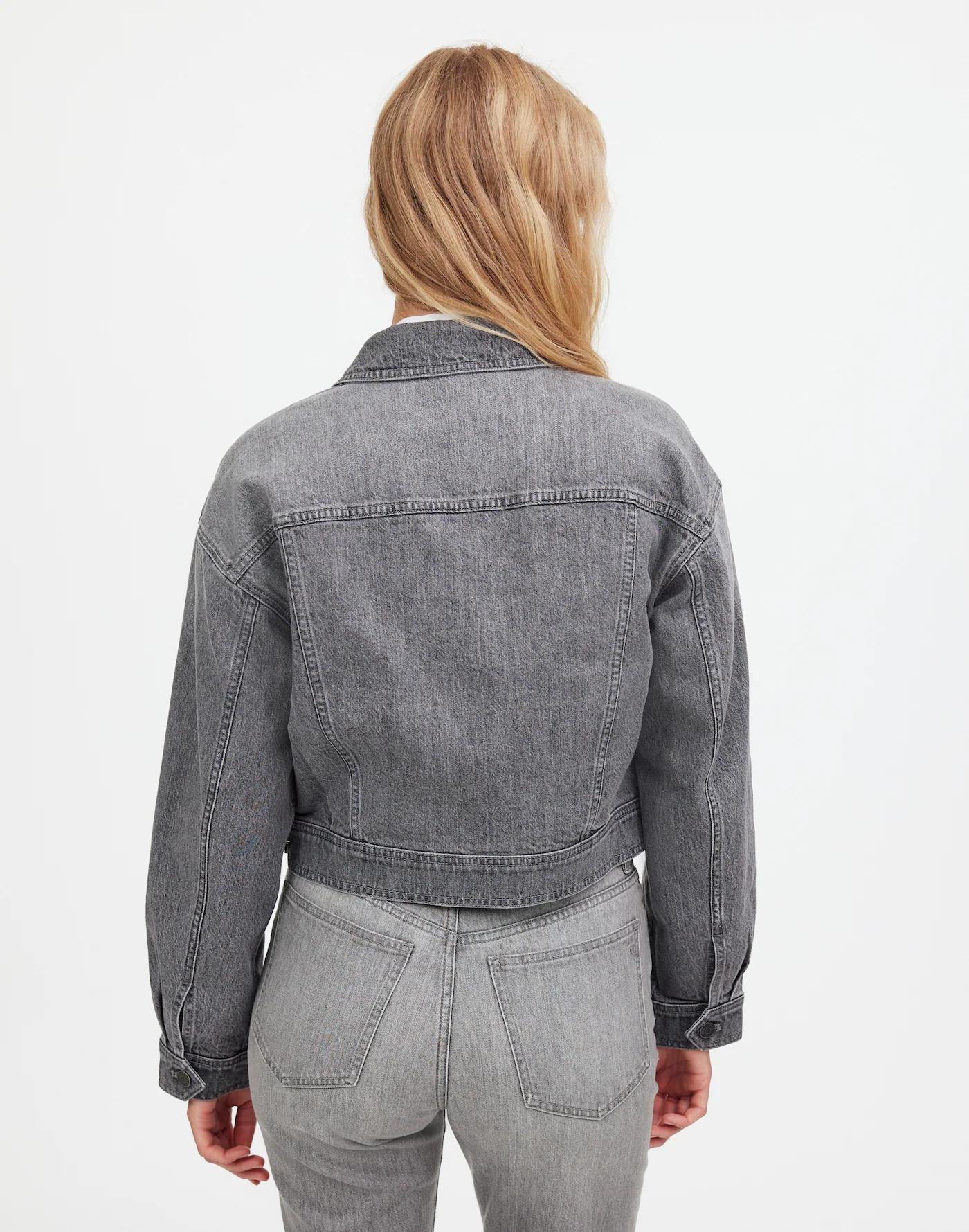 Button-Front Denim Jacket in Hallandale Wash Product Image