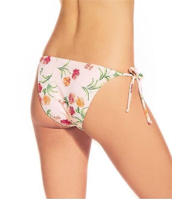 GB Roma Fiore Scrunchie Textured Tie Side Hipster Swim Bottom Product Image