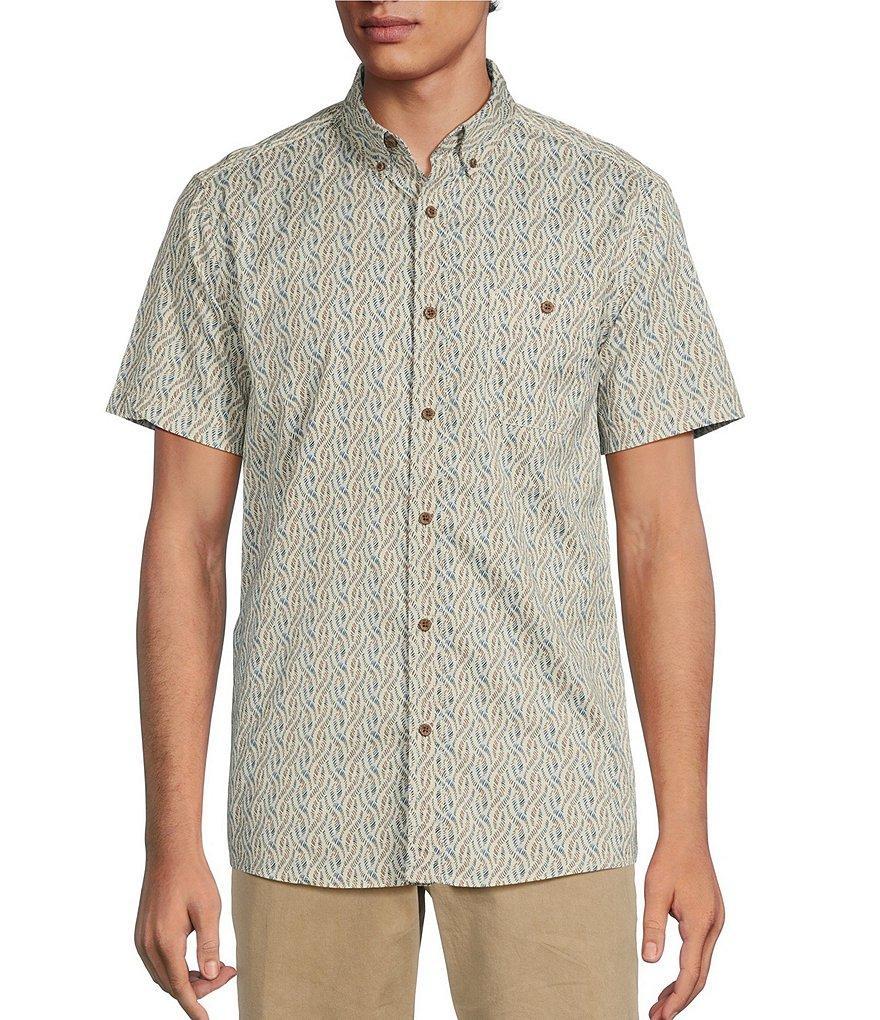 Rowm On The Range Short Sleeve Stretch Poplin Braided Print Shirt Product Image