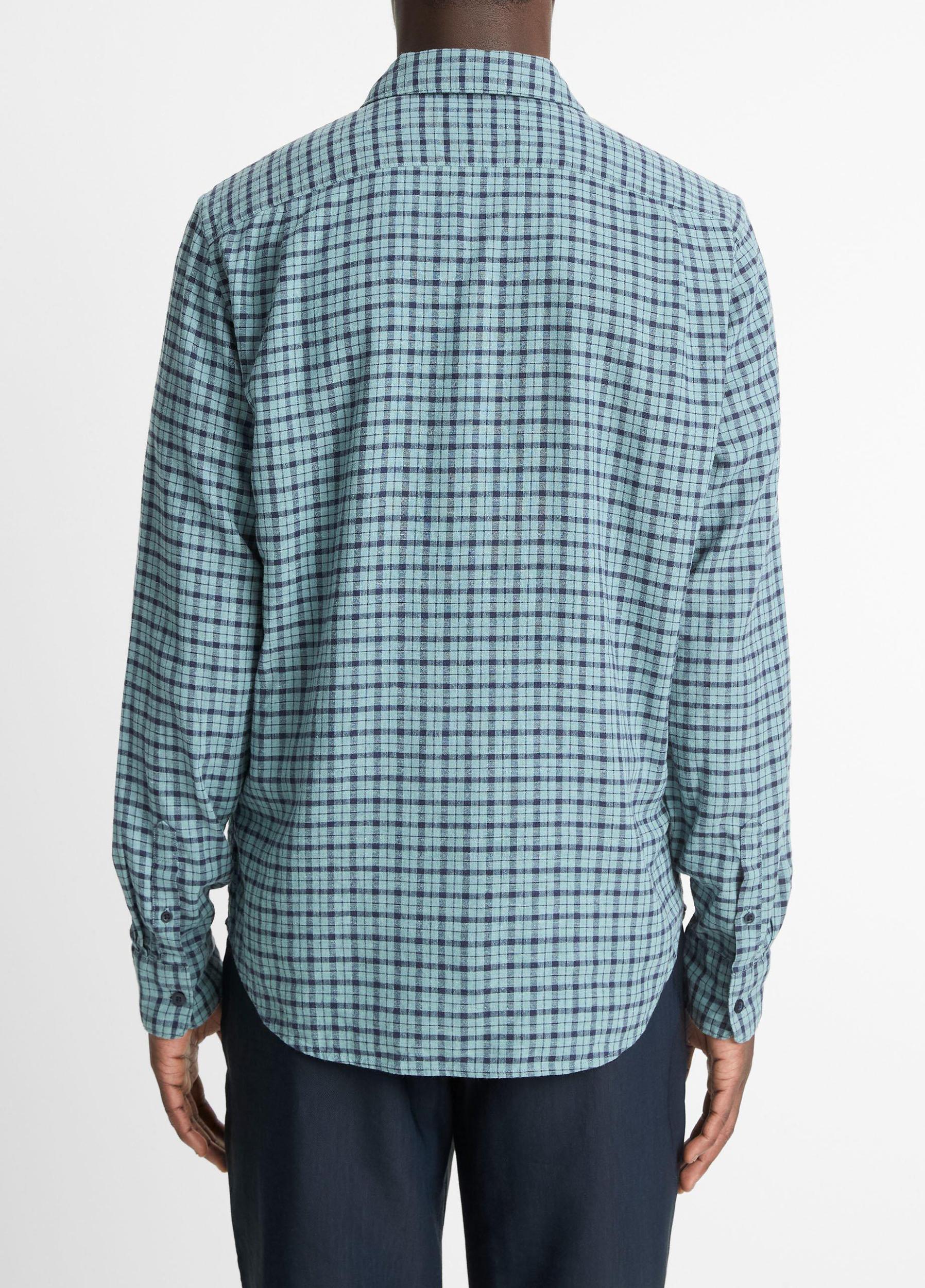 Pico Plaid Linen-Blend Button-Front Shirt Product Image