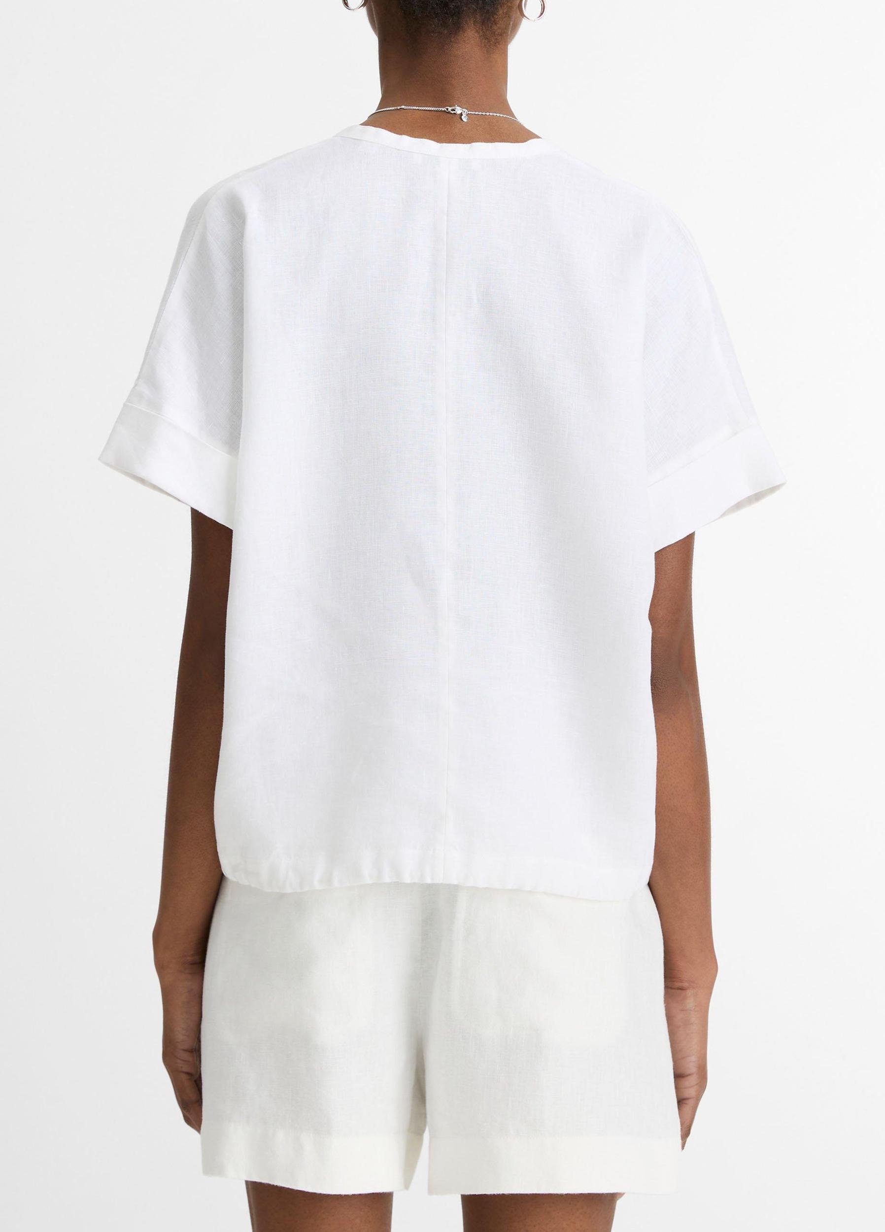 Linen Drawcord-Hem Blouse Product Image