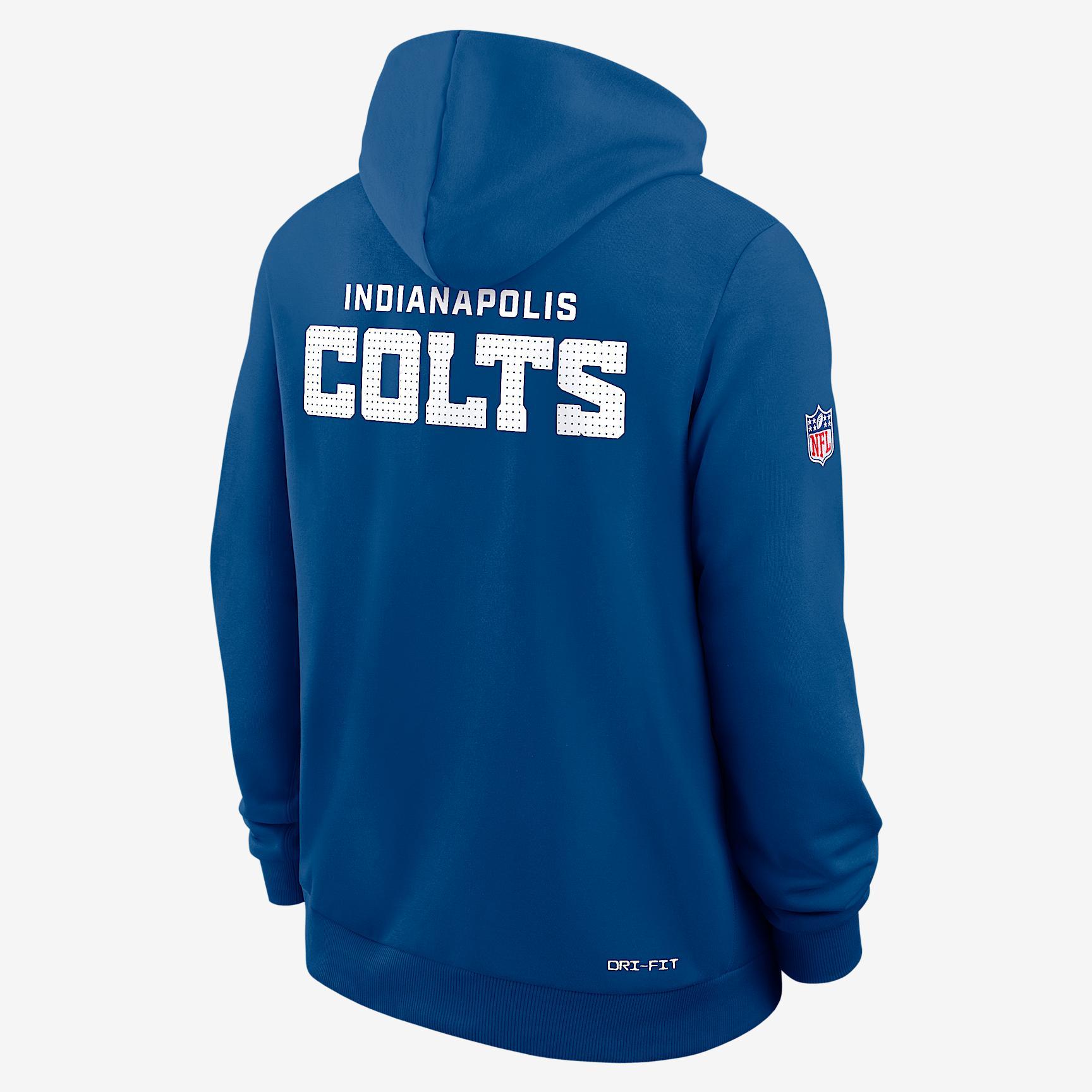 Indianapolis Colts Initial Home Sideline Nike Mens Dri-FIT NFL Pullover Hoodie | 03AZ4LB98-A0M Product Image