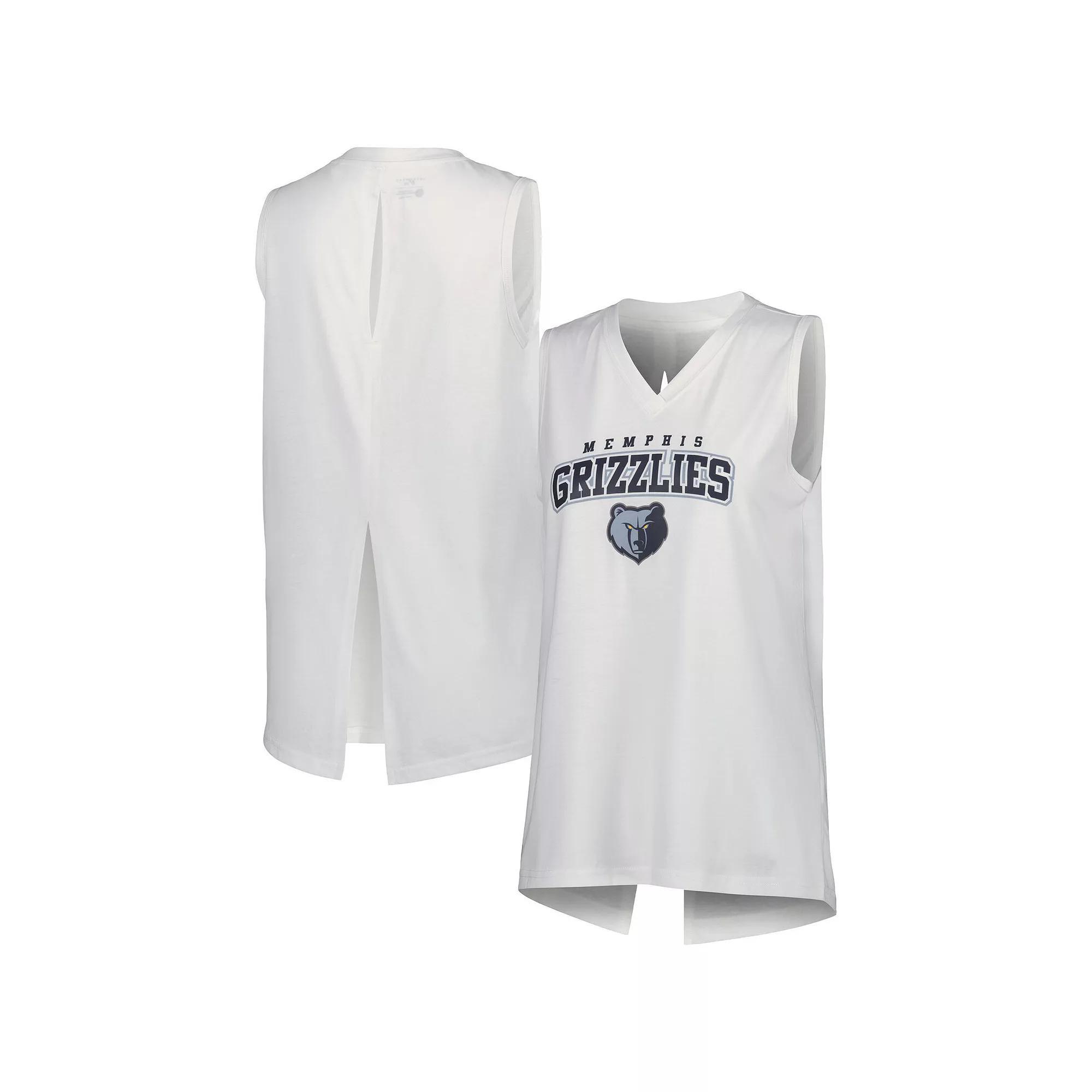 Women's Levelwear White Memphis Grizzlies Paisley Peekaboo Tank Top,  Product Image