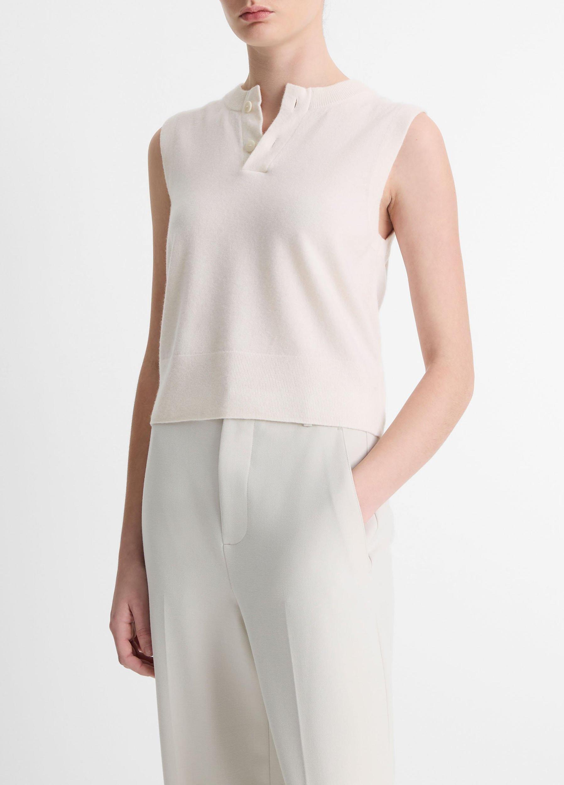 Wool-Blend Henley Shell Product Image