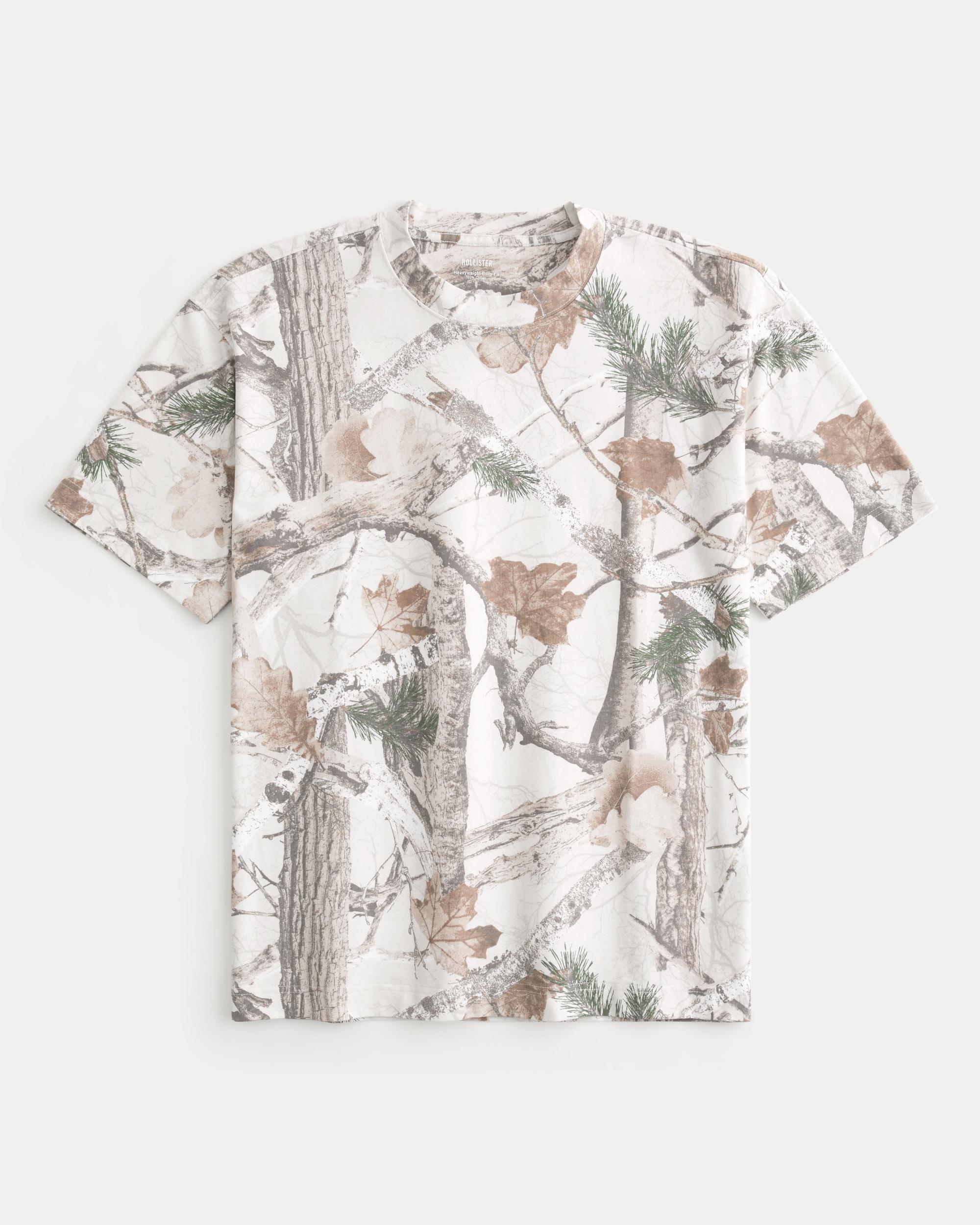 Boxy Heavyweight Camo Crew T-Shirt Product Image