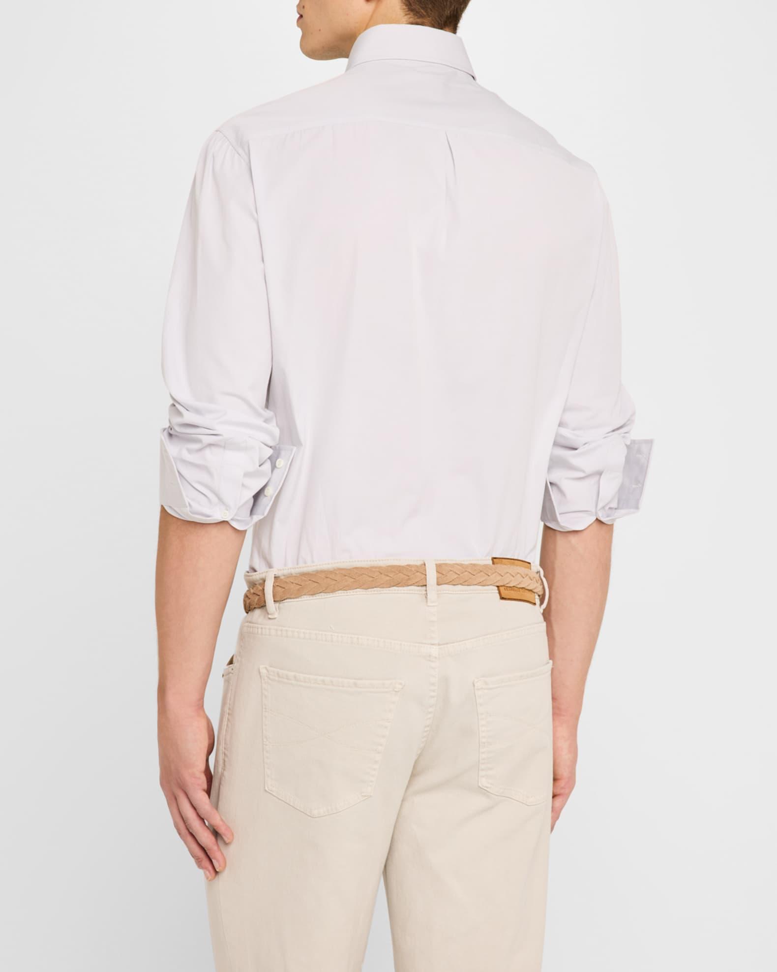 Men's Cotton Canvas Button-Collar Dress Shirt Product Image