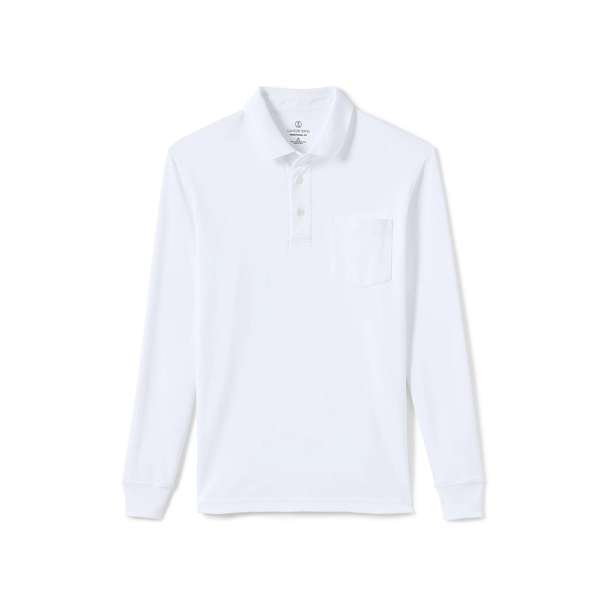 Men's Lands' End Classic-Fit Super Soft Supima Pocket Polo,  Product Image