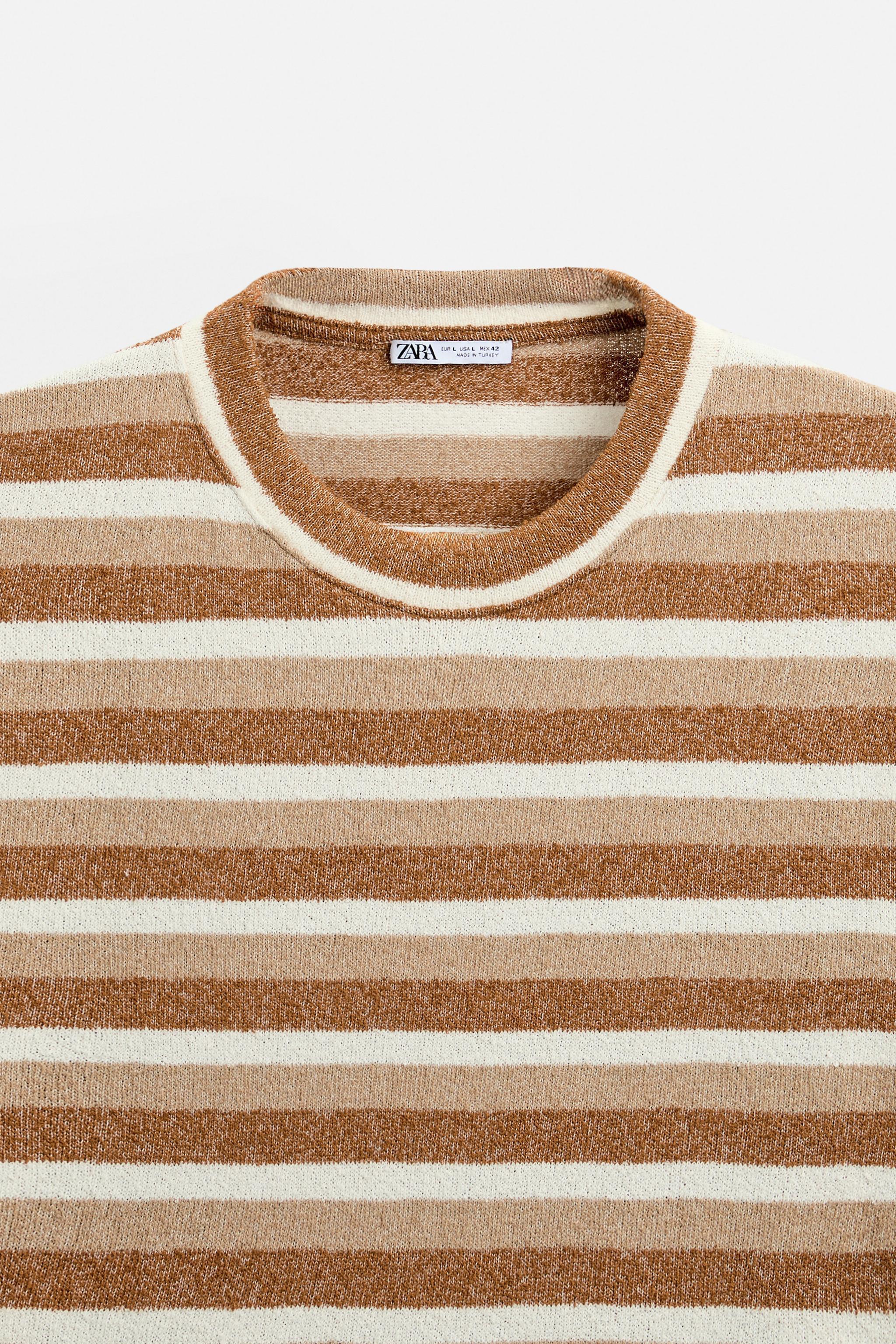 STRIPED TEXTURED T-SHIRT Product Image