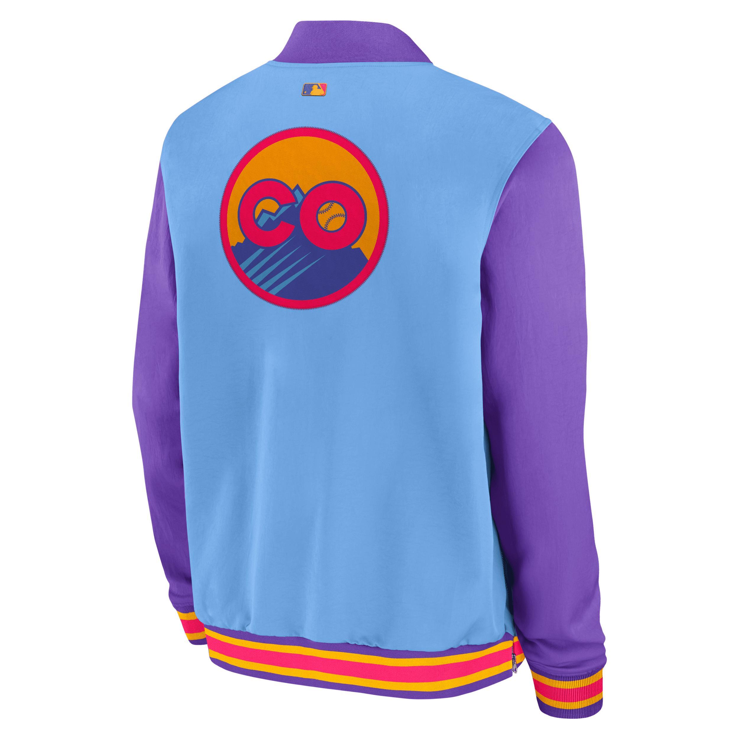 Colorado Rockies Authentic Collection City Connect Nike Men's MLB Full-Zip Bomber Jacket Product Image
