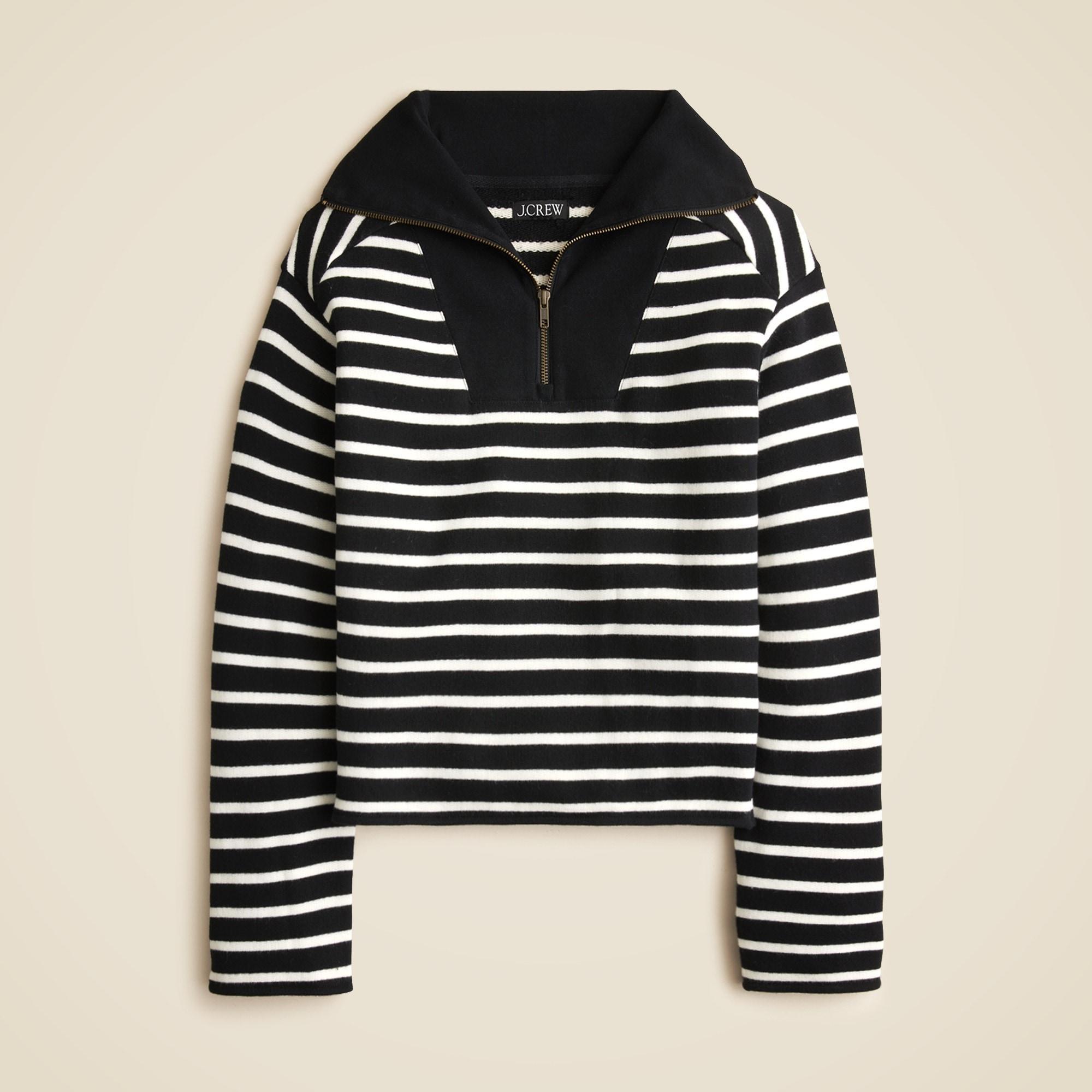 Heritage terry quarter-zip sweatshirt in stripe Product Image