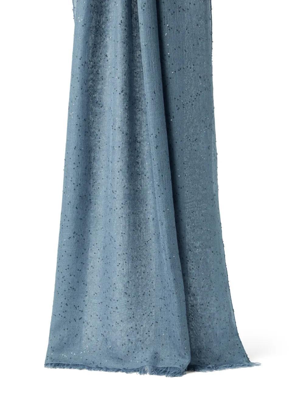 BRUNELLO CUCINELLI Sequinned Scarf In Blue Product Image