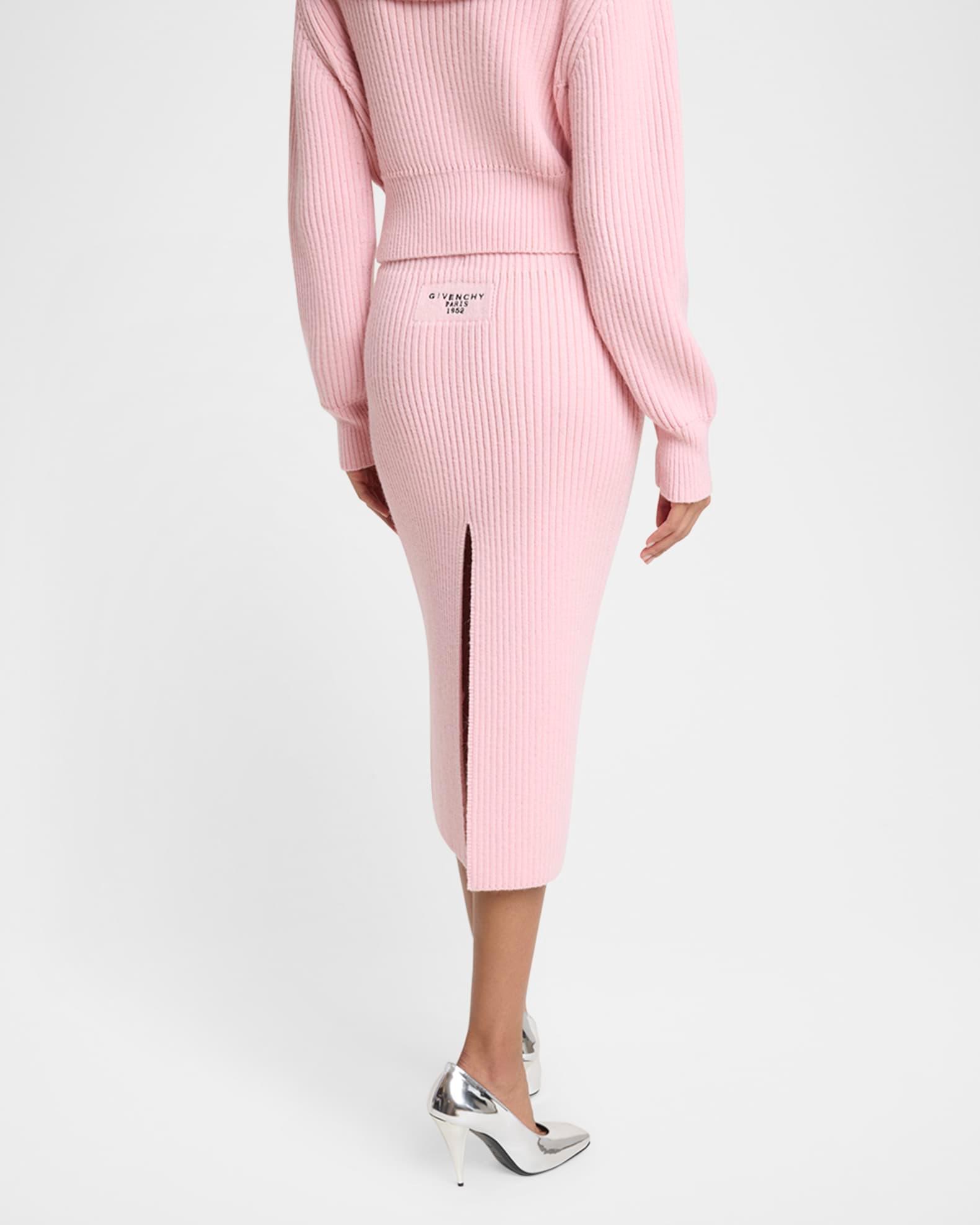 Ribbed Knit Midi Skirt Product Image