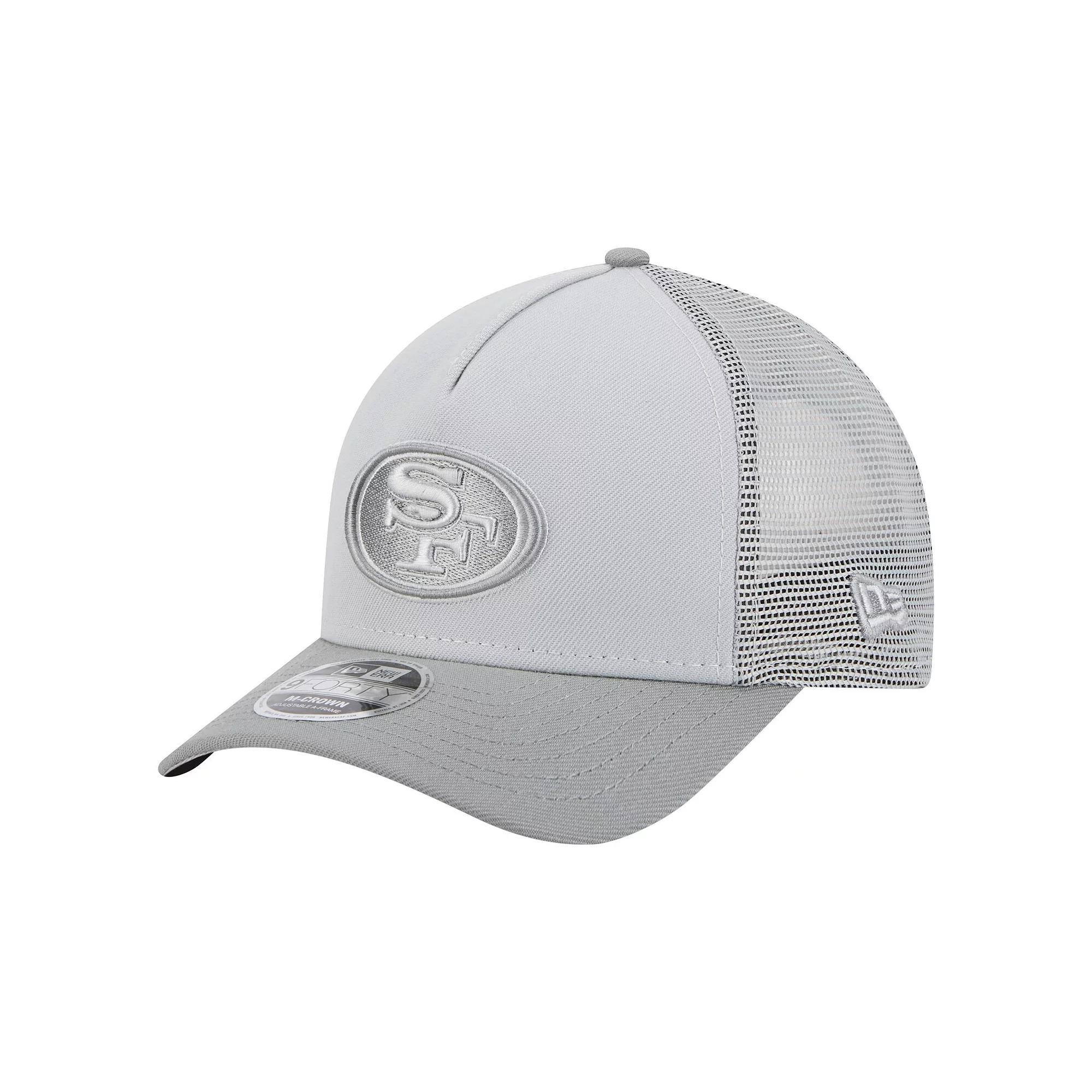 Men's New Era Gray San Francisco 49ers Domain 9FORTY A-Frame Trucker Adjustable Hat, Grey Product Image