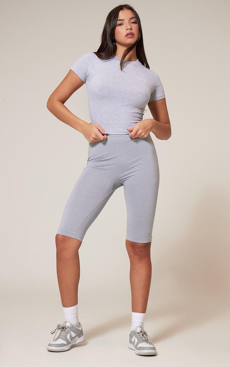 Grey Marl Seamless Melange High Waist Capri Leggings Product Image