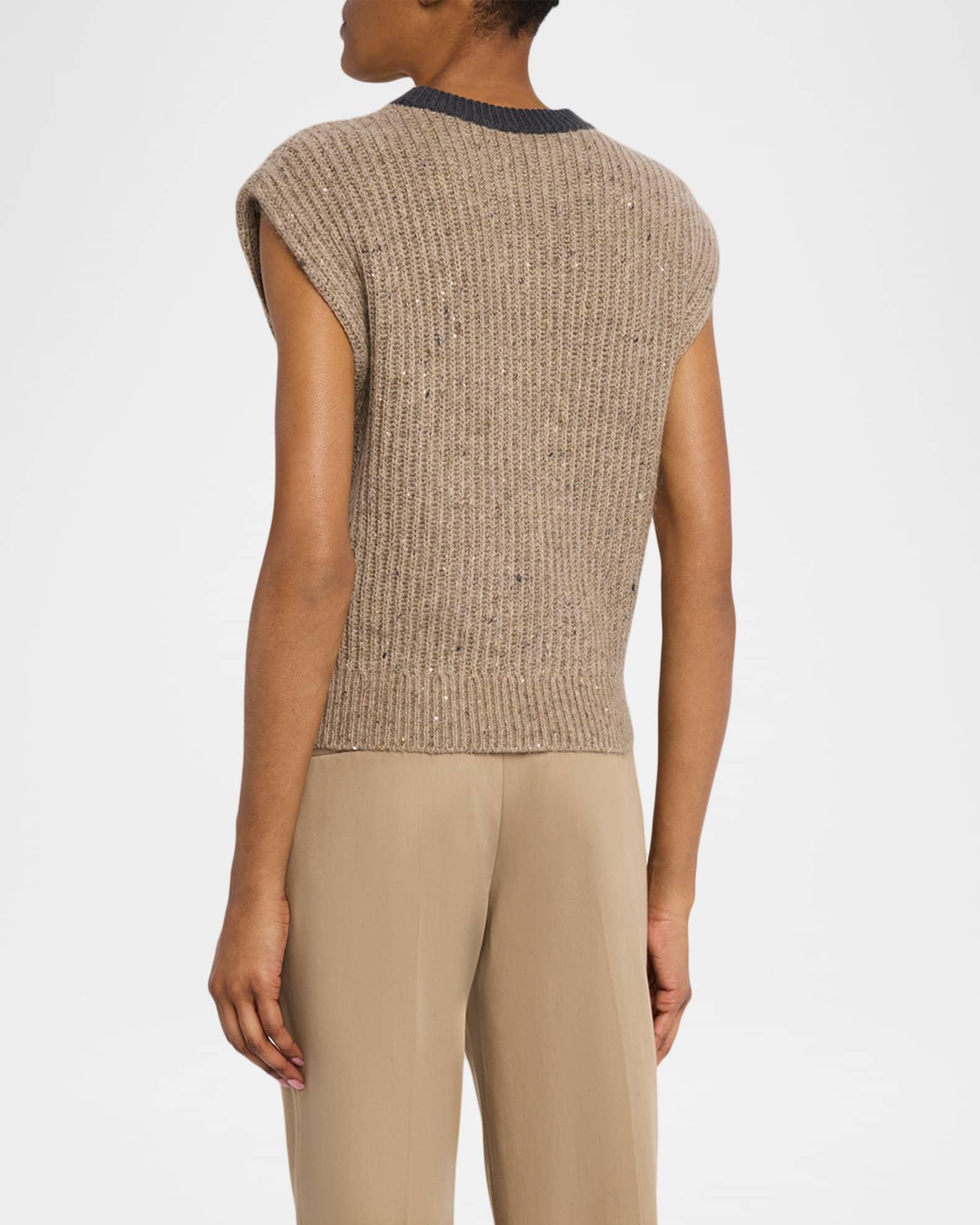 Sleeveless Sequined Wool-Cashmere Sweater Product Image