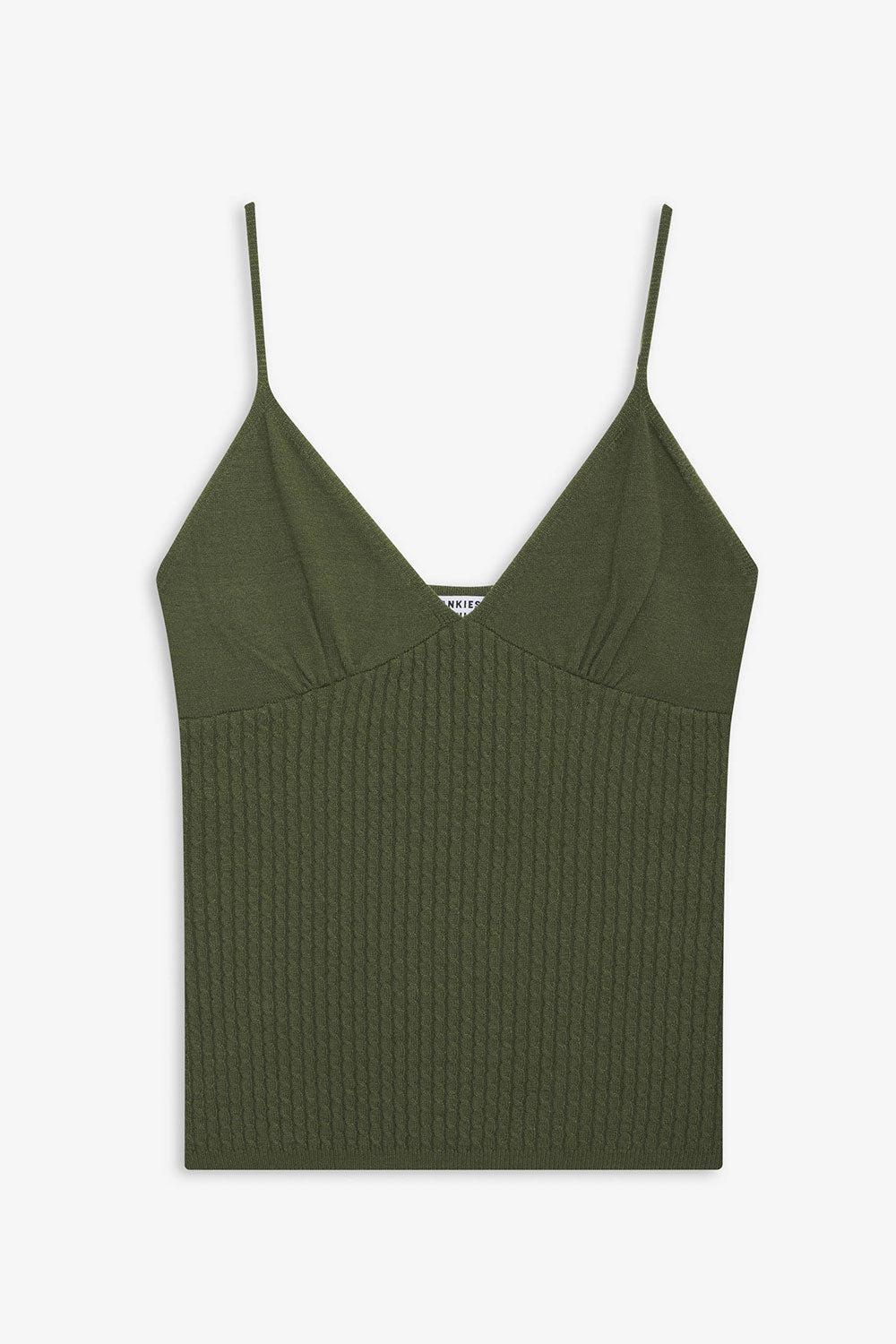 Xavier Cable Cloud Knit Camisole - Jade Green Product Image