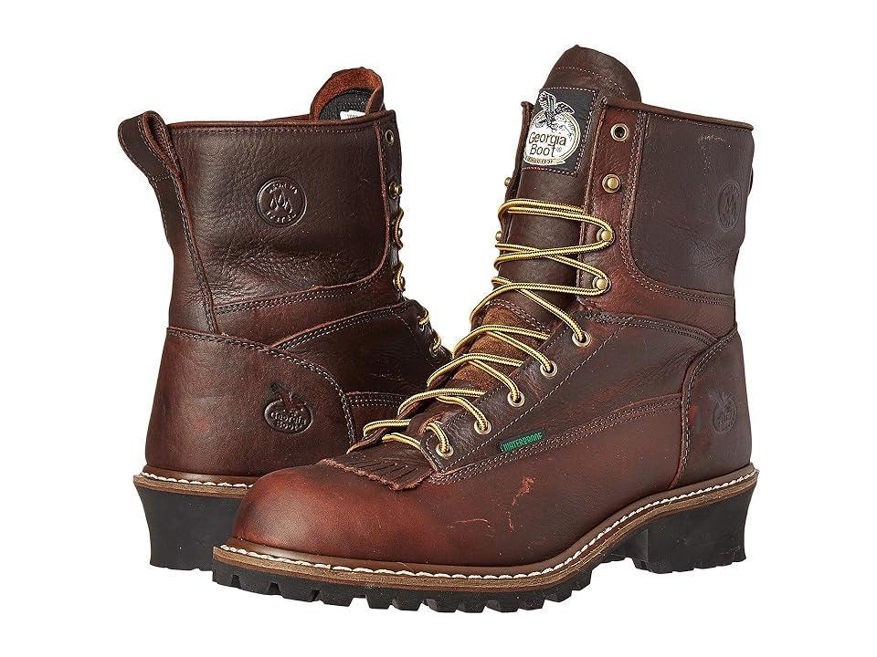 Georgia Boot Logger 8 Waterproof w/ Removable Kiltie (Tumbled Chocolate) Men's Waterproof Boots Product Image