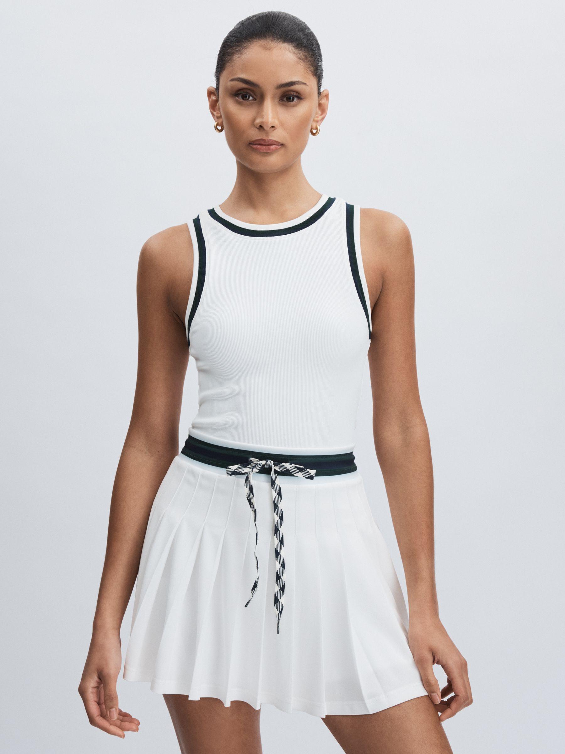 Ribbed Tank Top in White Product Image