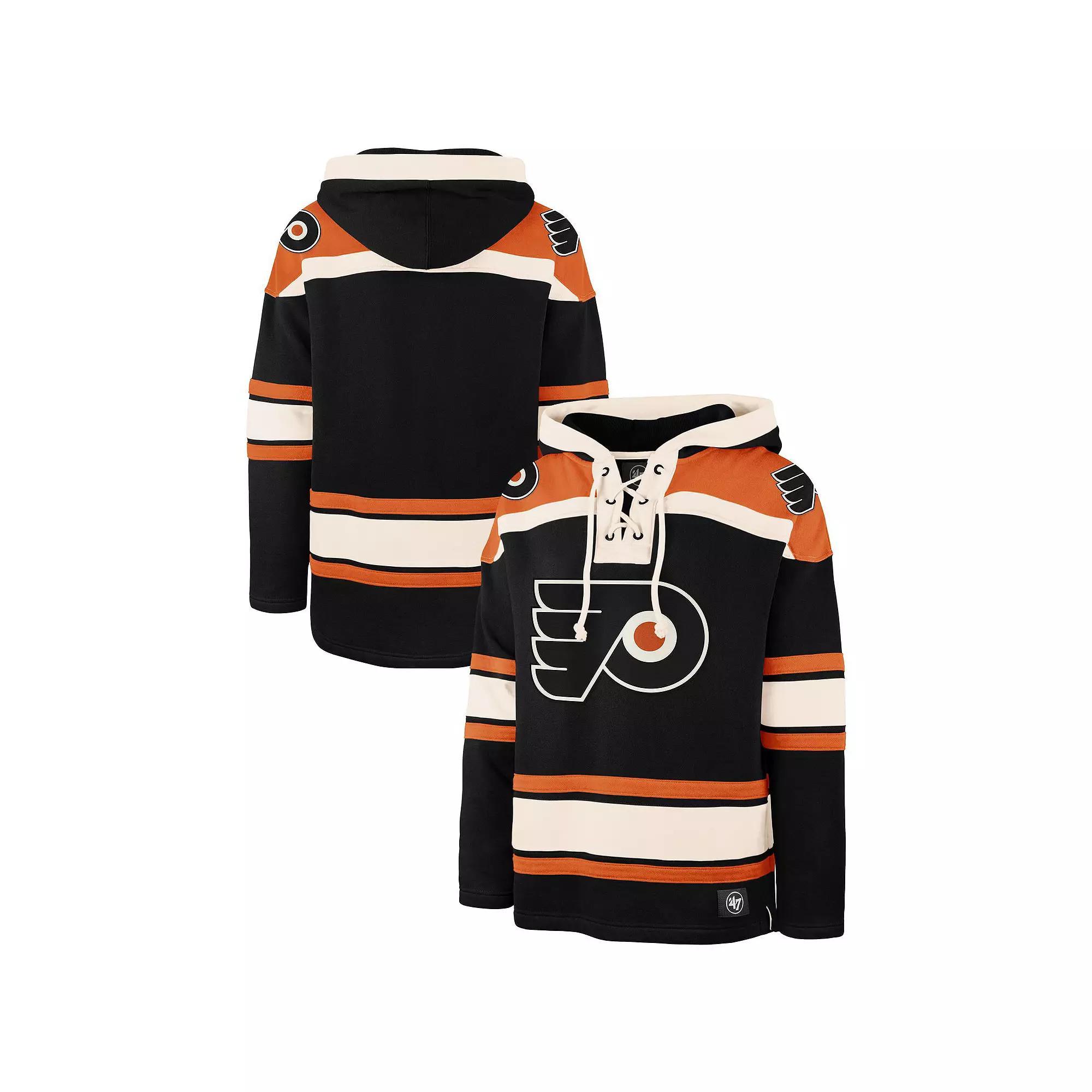 Mens 47 Black Philadelphia Flyers Superior Lacer Pullover Hoodie Product Image