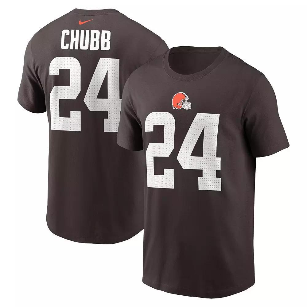 Men's Nike Nick Chubb Brown Cleveland Browns Player Name & Number T-Shirt, Size: Medium Product Image