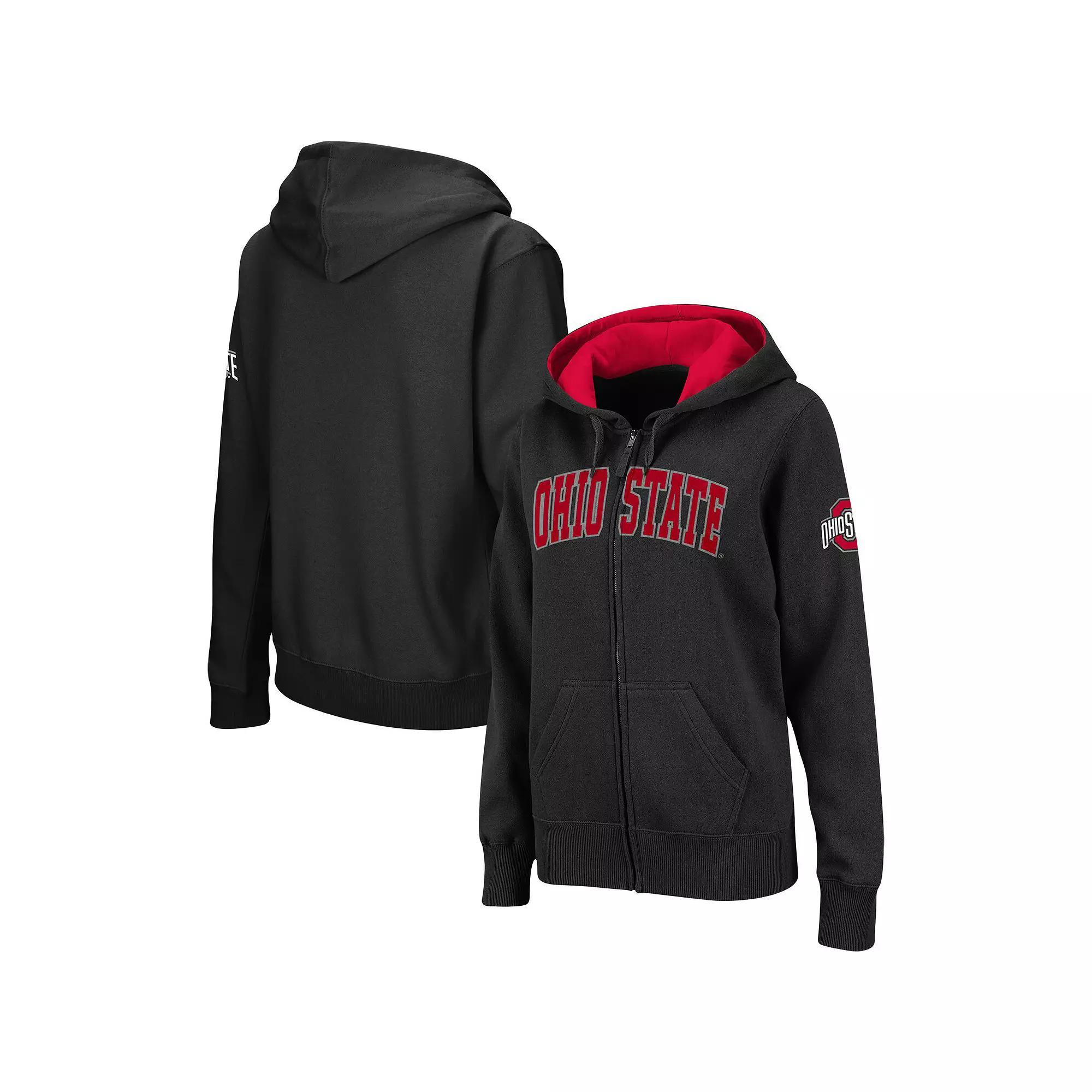 Women's Charcoal Ohio State Buckeyes Arched Name Full-Zip Hoodie,  Product Image