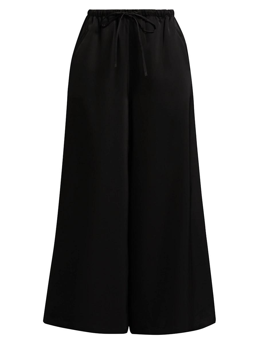 Womens Barb Satin Wide-Leg Drawstring Pants Product Image