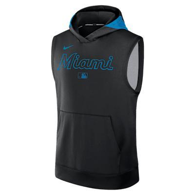 Miami Marlins Authentic Collection Men’s Nike Dri-FIT MLB Sleeveless Pullover Hoodie Product Image