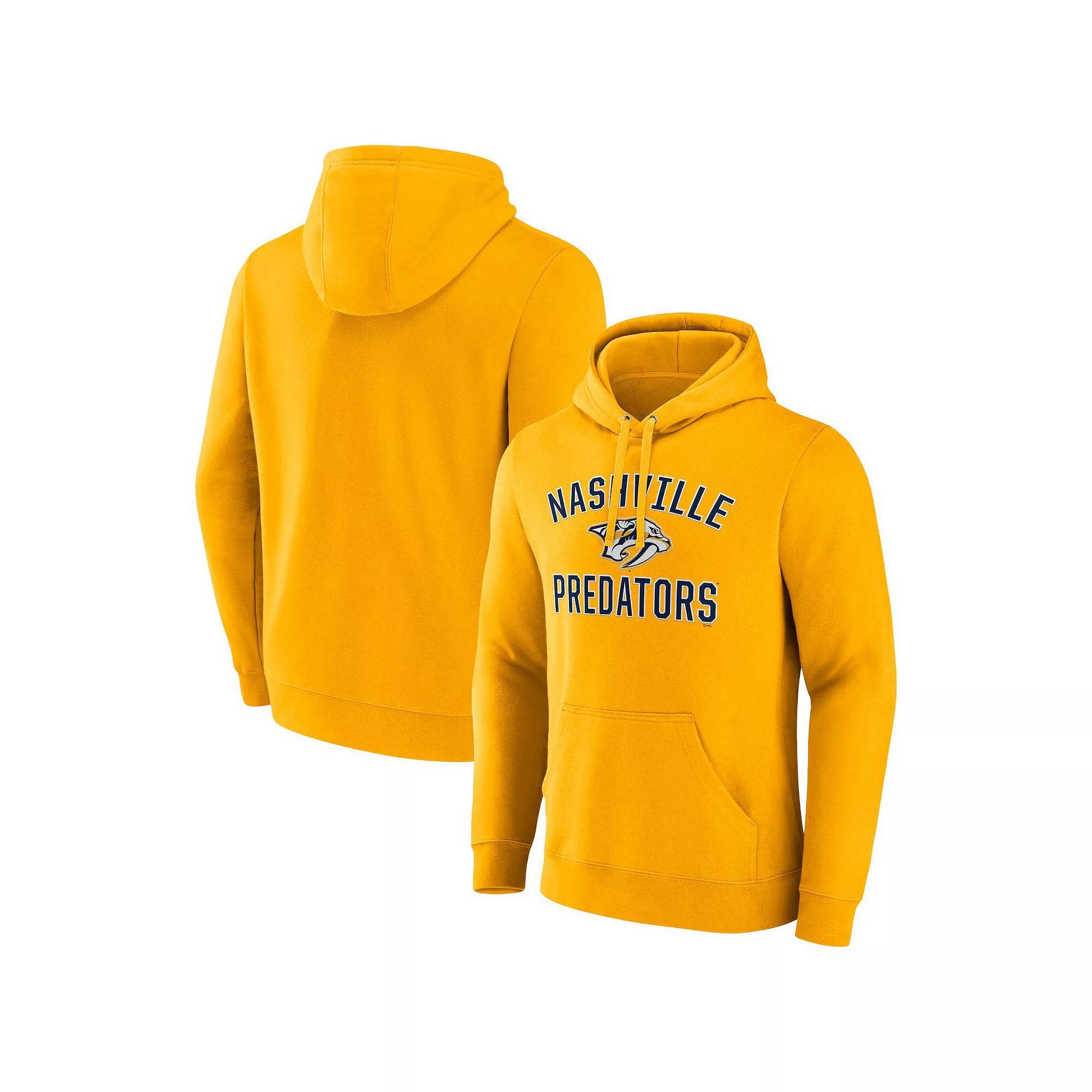 Men's Fanatics Gold Nashville Predators Victory Arch Pullover Hoodie, Size: Small, Pdt Gold Product Image