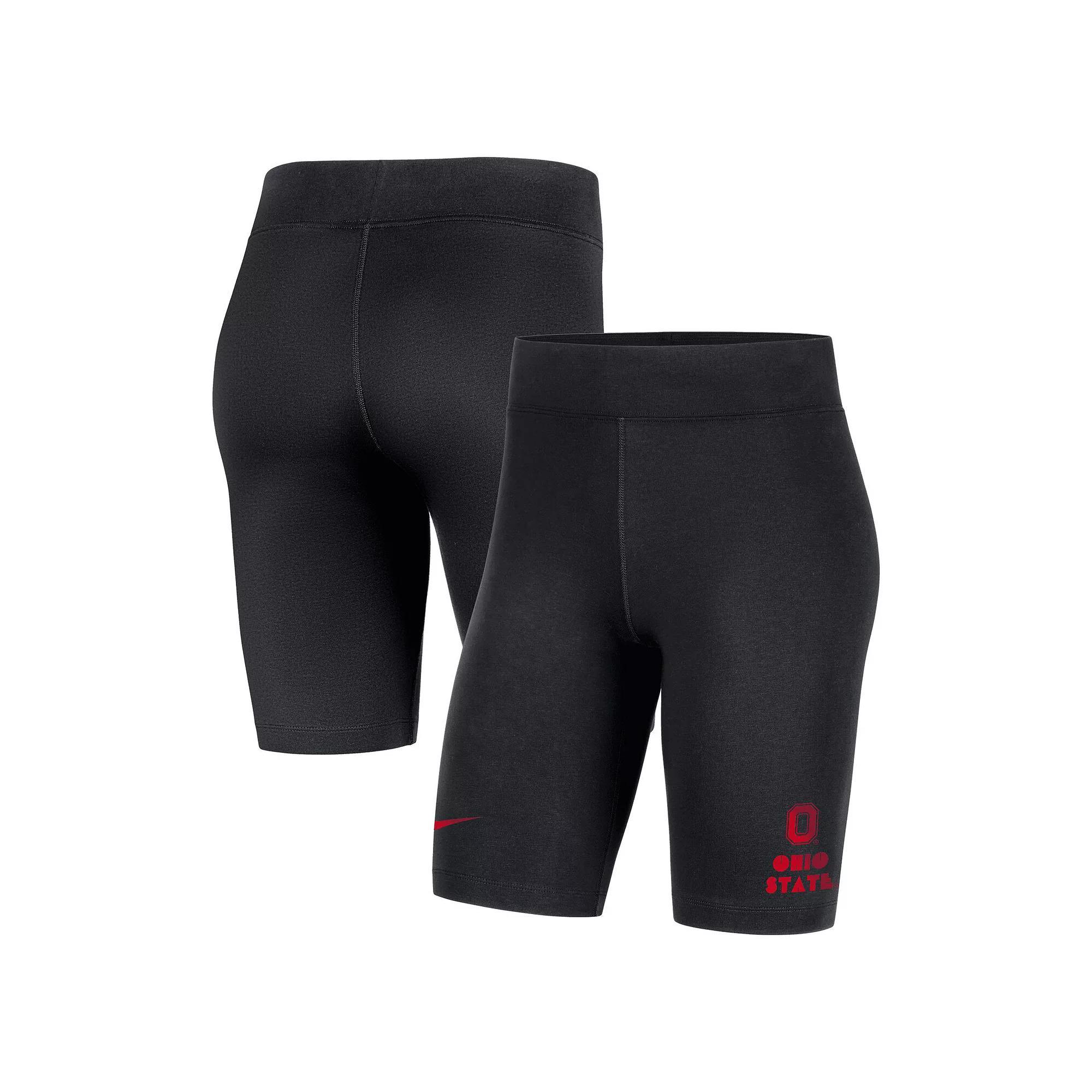 Women's Nike Black Ohio State Buckeyes Essential Tri-Blend Bike Shorts,  Product Image