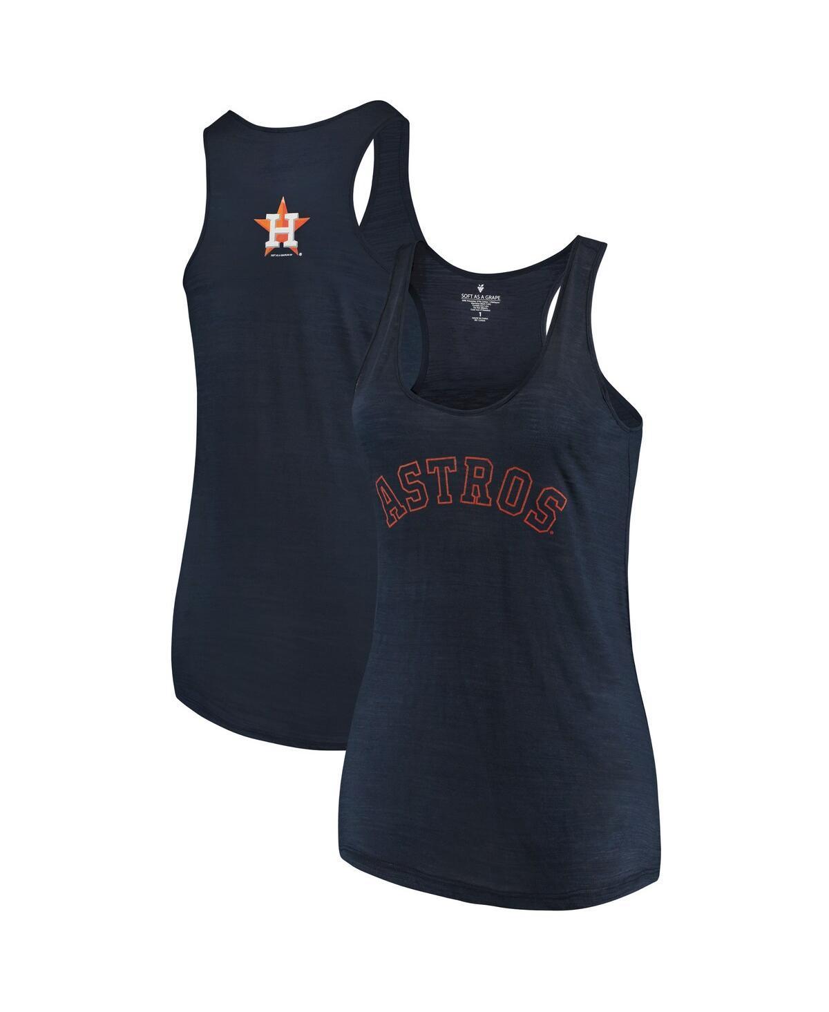 Womens Soft as a Grape Houston Astros Plus Size Swing for the Fences Racerback Tank Top Blue Product Image