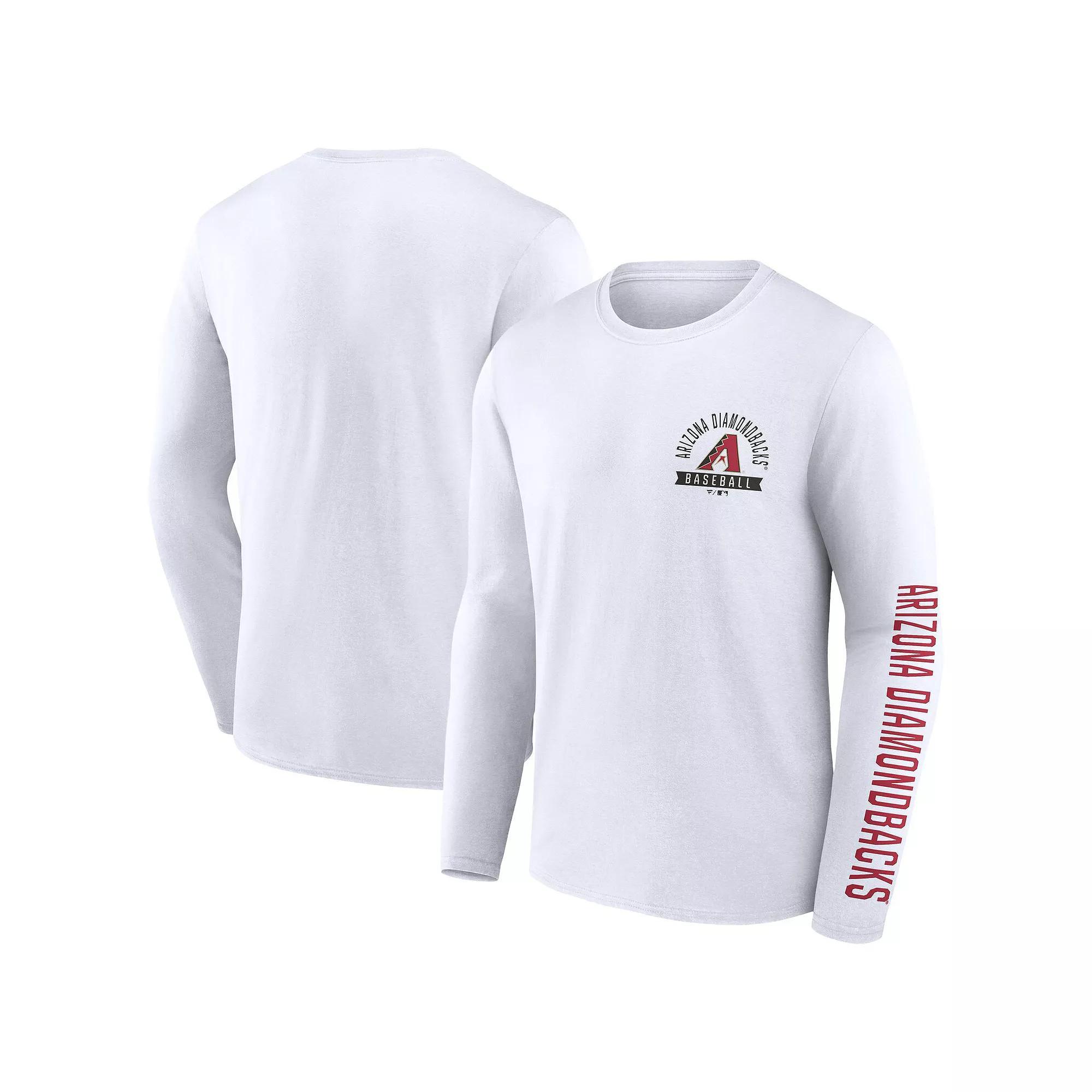 Men's Fanatics  White Arizona Diamondbacks Press Box Long Sleeve T-Shirt, Size: 5XL Product Image