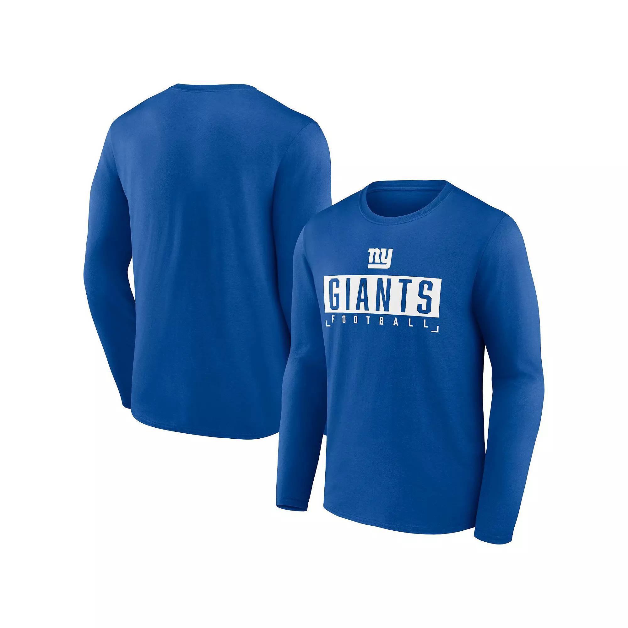 Men's Fanatics Branded Royal New York Giants Big & Tall Wordmark Long Sleeve T-Shirt, Size: 2XB, Blue Product Image